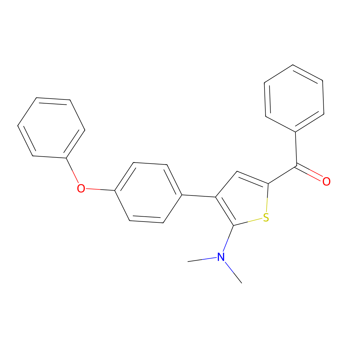 (5-(Dimethylamino)-4-(4-phenoxyphenyl)-2-thienyl)(phenyl)methanone molecular structure, CAS 338976-26-4
