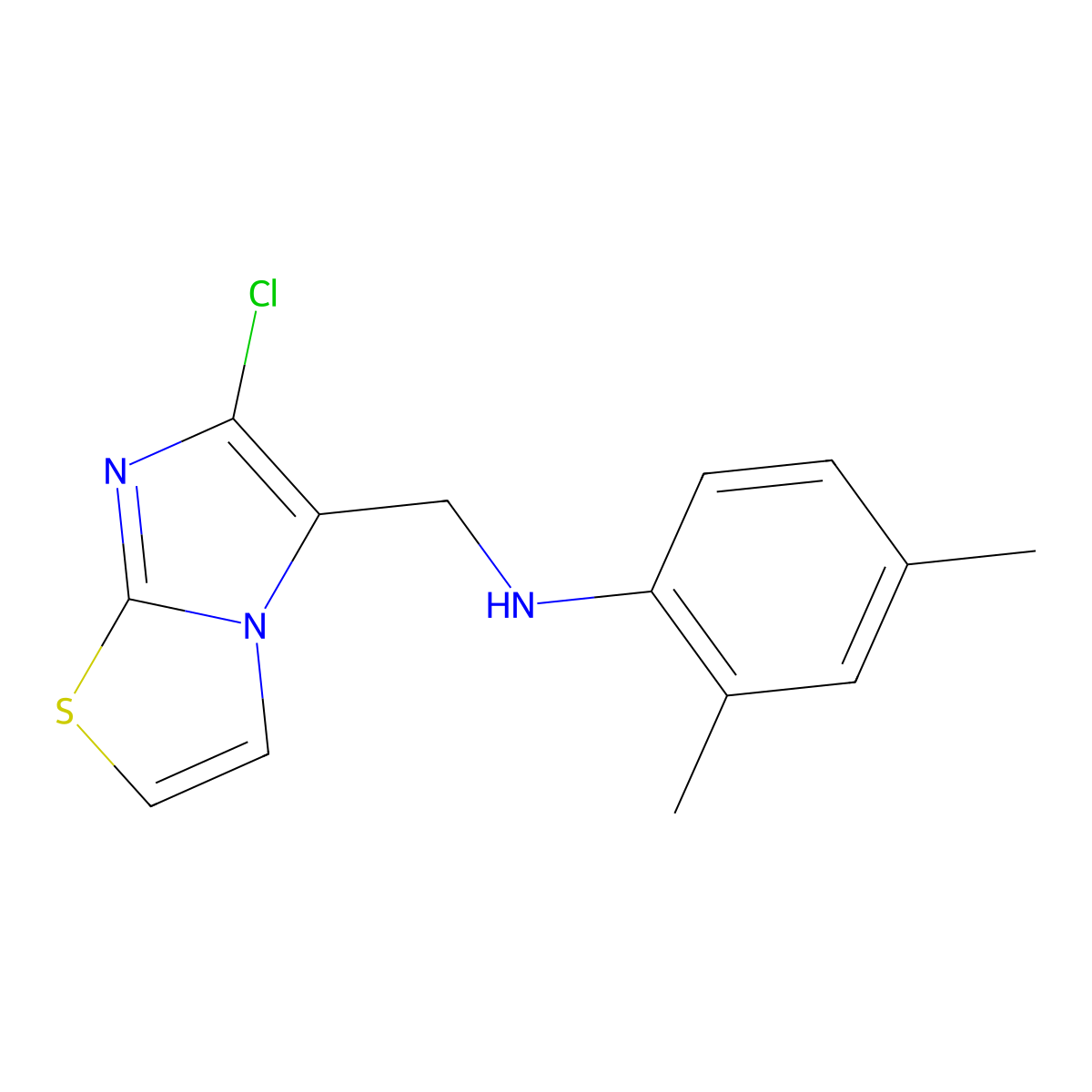 N-({6-chloroimidazo[2,1-b][1,3]thiazol-5-yl}methyl)-2,4-dimethylaniline molecular structure, CAS 338976-33-3