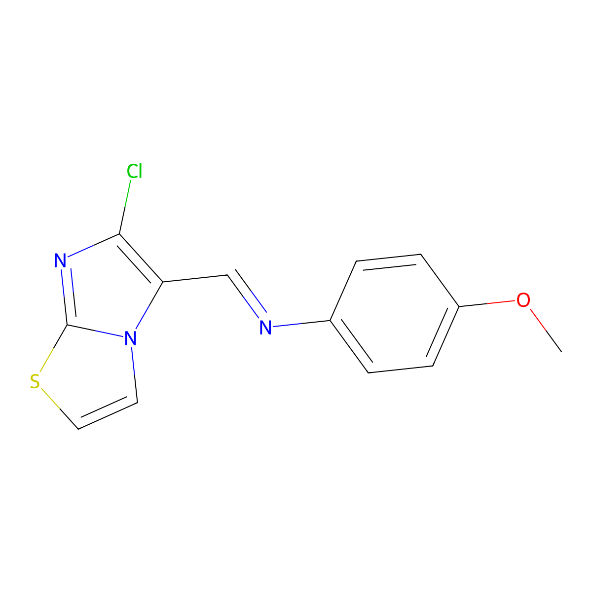 N-[(6-chloroimidazo[2,1-b][1,3]thiazol-5-yl)methylene]-4-methoxyaniline molecular structure, CAS 338976-73-1