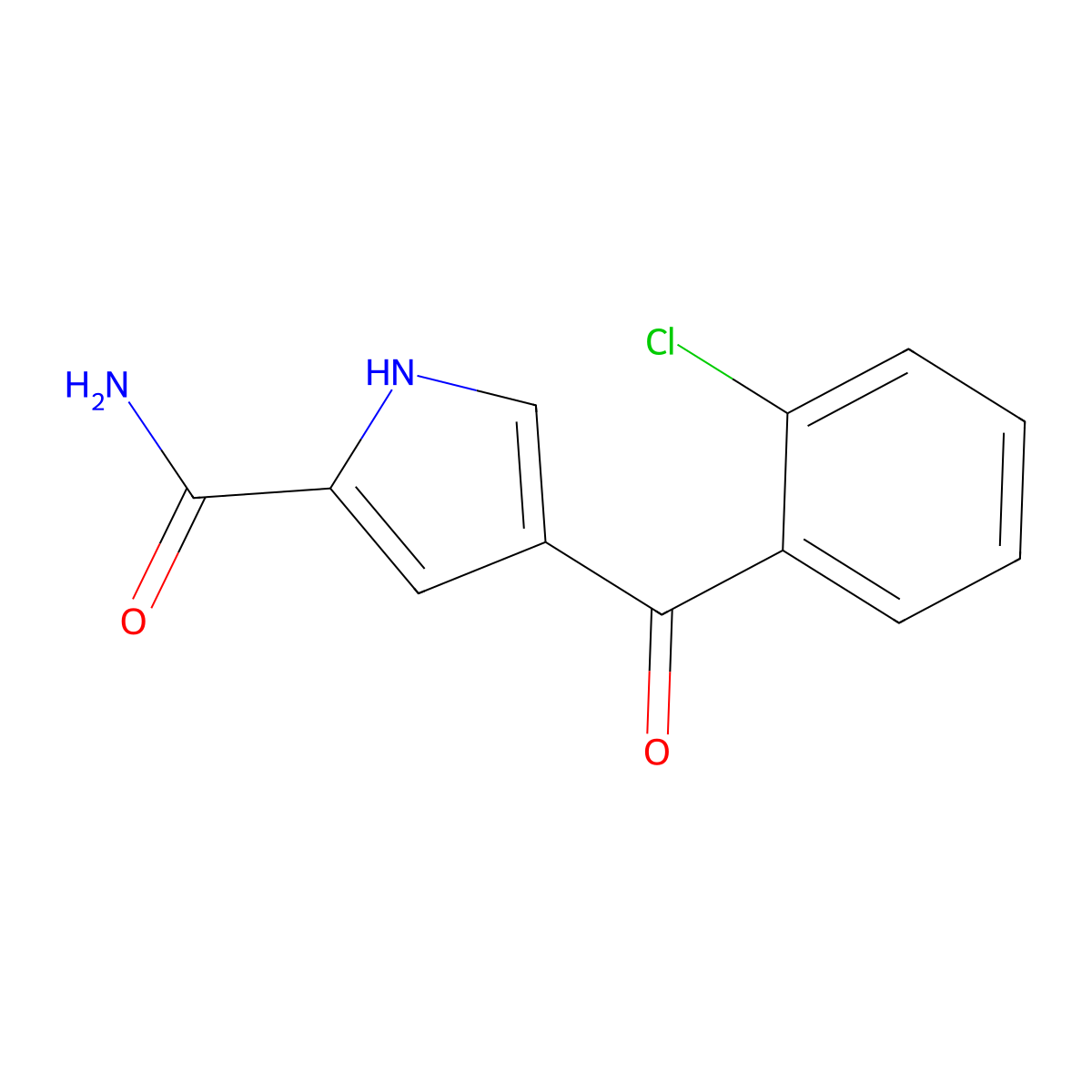 4-(2-chlorobenzoyl)-1H-pyrrole-2-carboxamide molecular structure, CAS 338976-88-8