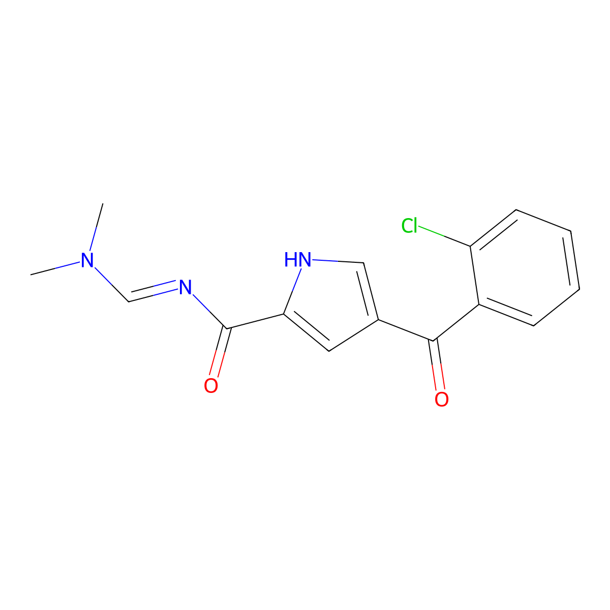 4-(2-chlorobenzoyl)-N-(dimethylaminomethylidene)-1H-pyrrole-2-carboxamide molecular structure, CAS 338976-90-2