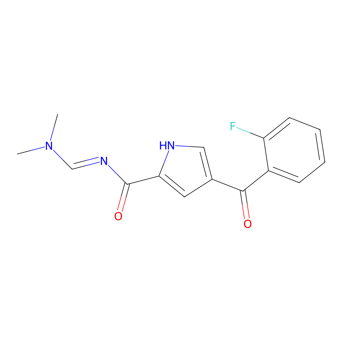 N-(dimethylaminomethylidene)-4-(2-fluorobenzoyl)-1H-pyrrole-2-carboxamide molecular structure, CAS 338976-91-3