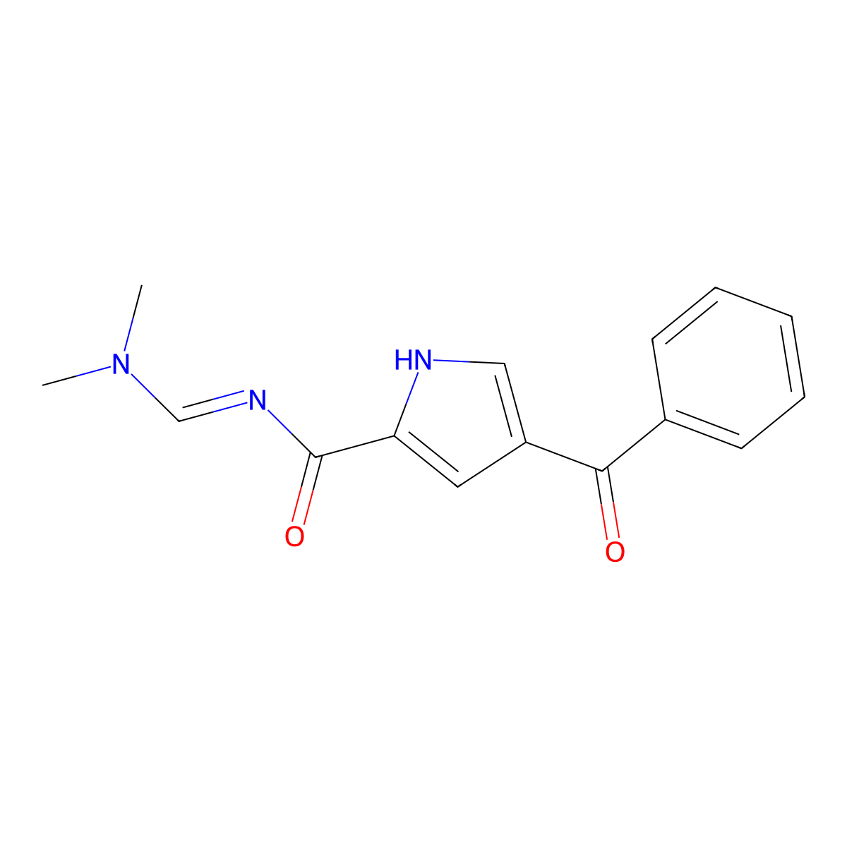 4-benzoyl-N-(dimethylaminomethylidene)-1H-pyrrole-2-carboxamide molecular structure, CAS 338976-96-8