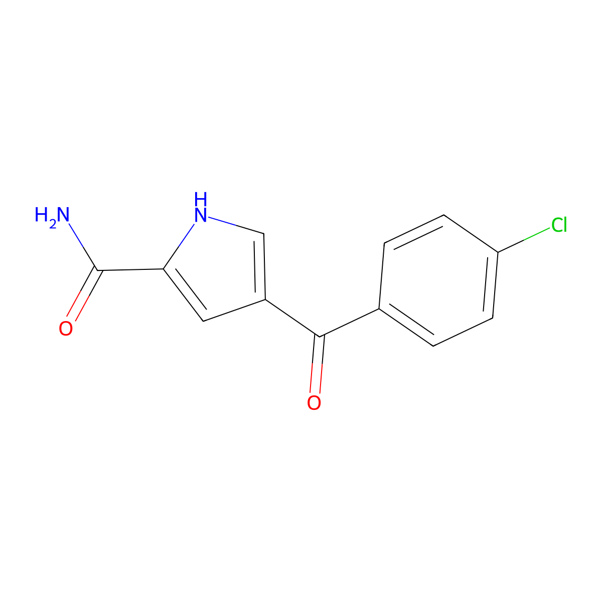 4-(4-chlorobenzoyl)-1H-pyrrole-2-carboxamide molecular structure, CAS 338977-00-7