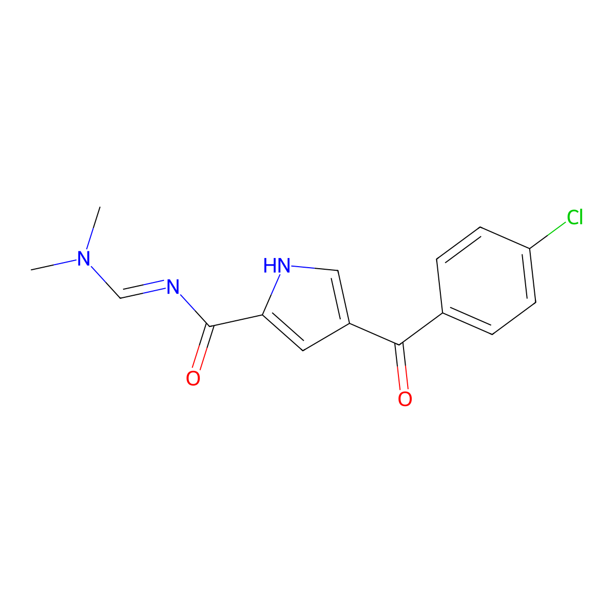 4-(4-chlorobenzoyl)-N-(dimethylaminomethylidene)-1H-pyrrole-2-carboxamide molecular structure, CAS 338977-01-8