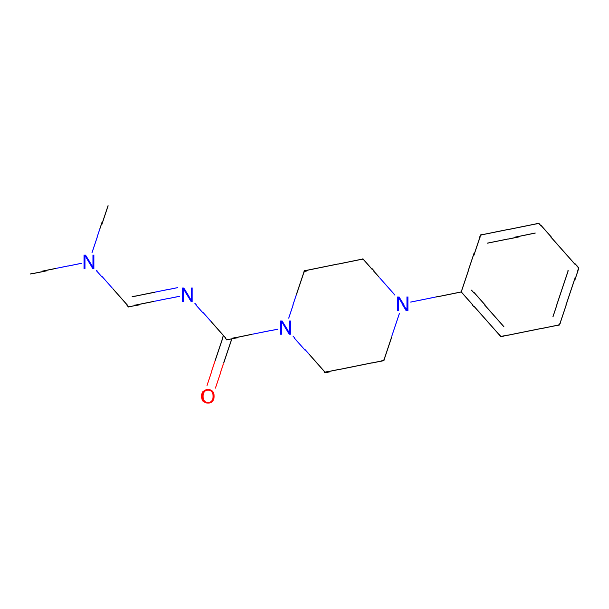 N-[(dimethylamino)methylene]-4-phenyltetrahydro-1(2H)-pyrazinecarboxamide molecular structure, CAS 338977-05-2