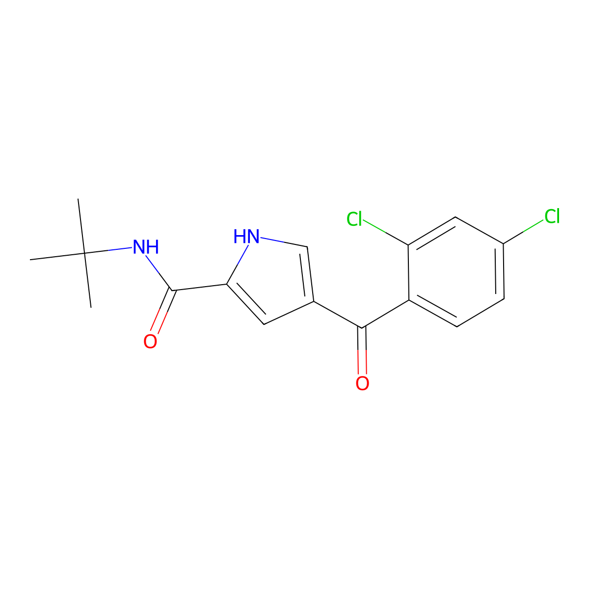 N-tert-butyl-4-(2,4-dichlorobenzoyl)-1H-pyrrole-2-carboxamide molecular structure, CAS 338977-06-3