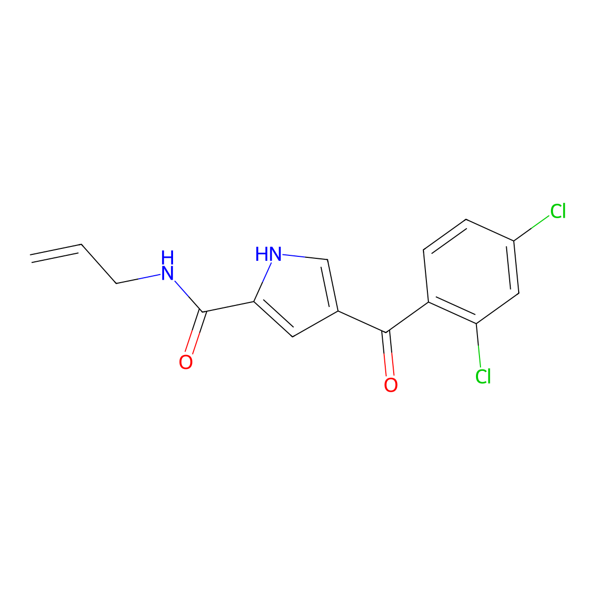 4-(2,4-dichlorobenzoyl)-N-prop-2-enyl-1H-pyrrole-2-carboxamide molecular structure, CAS 338977-09-6