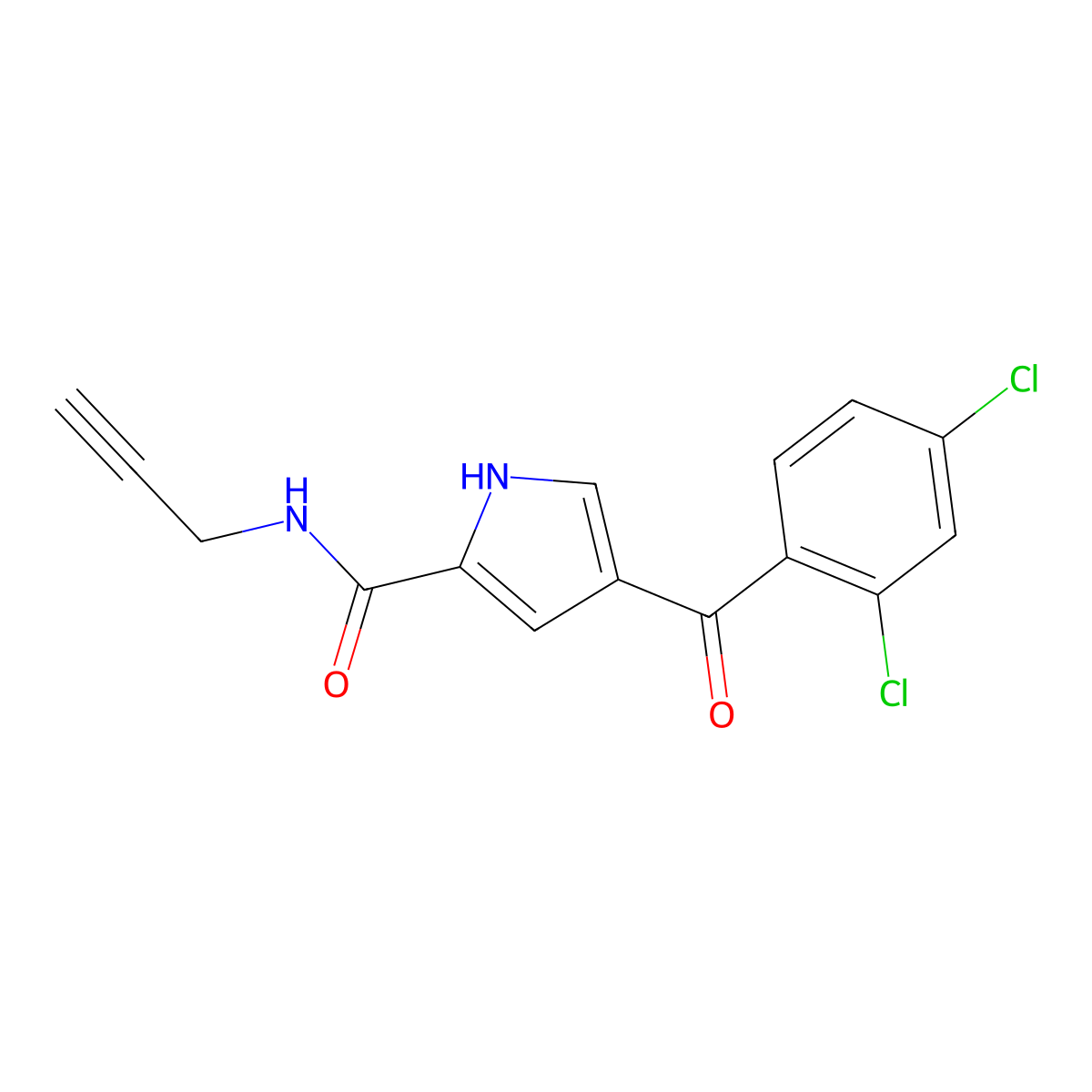 4-(2,4-dichlorobenzoyl)-N-prop-2-ynyl-1H-pyrrole-2-carboxamide molecular structure, CAS 338977-12-1
