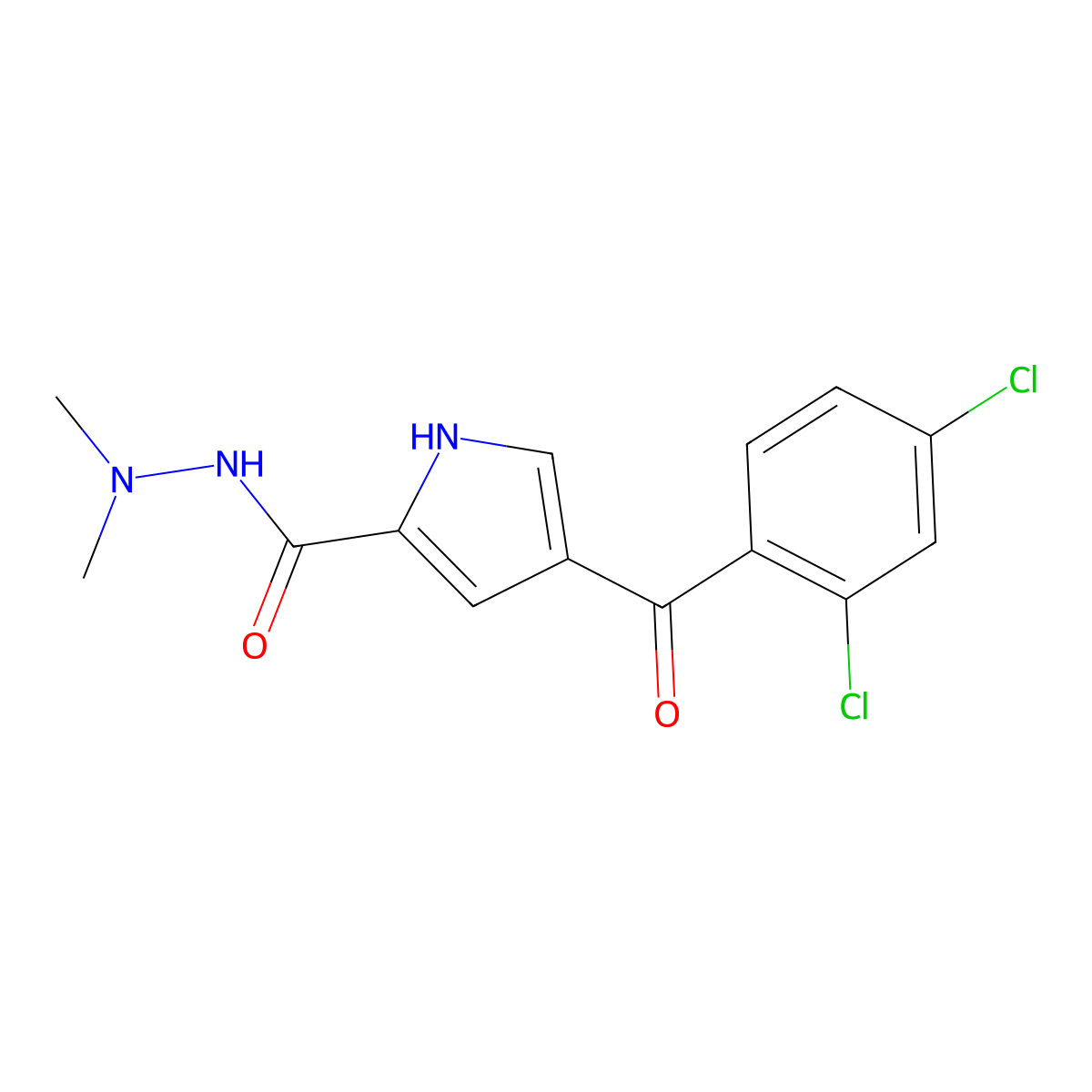 4-(2,4-dichlorobenzoyl)-N',N'-dimethyl-1H-pyrrole-2-carbohydrazide molecular structure, CAS 338977-16-5