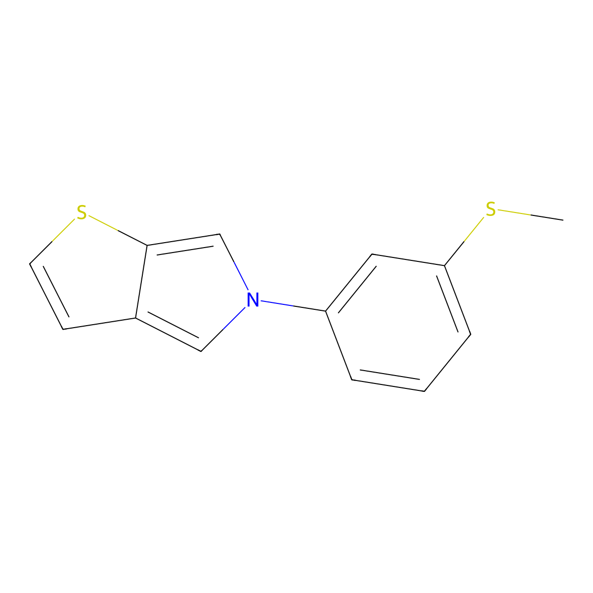 methyl 3-(5H-thieno[2,3-c]pyrrol-5-yl)phenyl sulfide molecular structure, CAS 338977-19-8