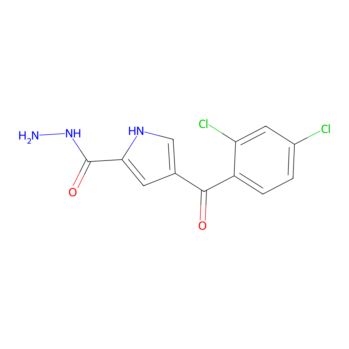 4-(2,4-dichlorobenzoyl)-1H-pyrrole-2-carbohydrazide molecular structure, CAS 338977-25-6