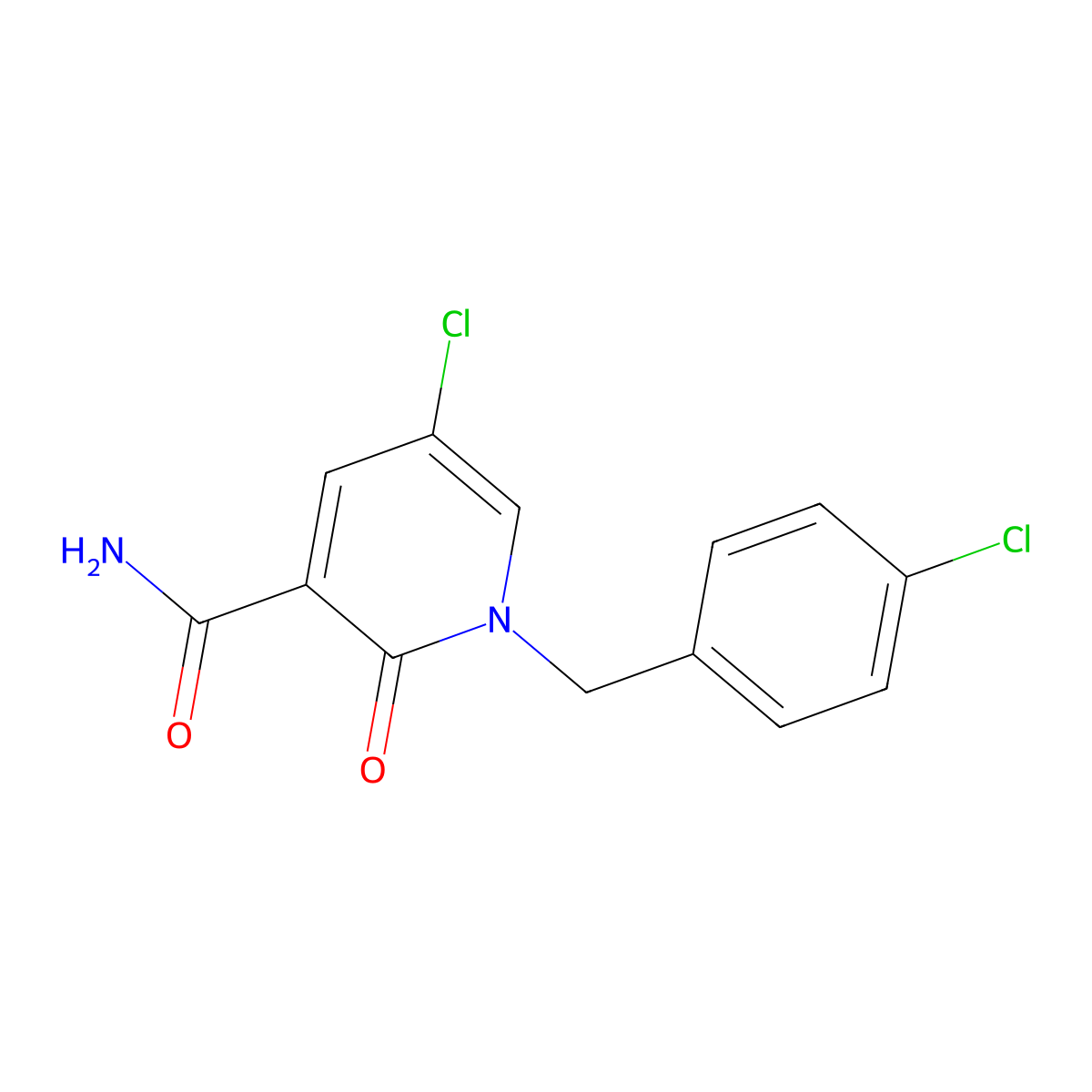 5-Chloro-1-(4-chlorobenzyl)-2-oxo-1,2-dihydro-3-pyridinecarboxamide molecular structure, CAS 338977-27-8