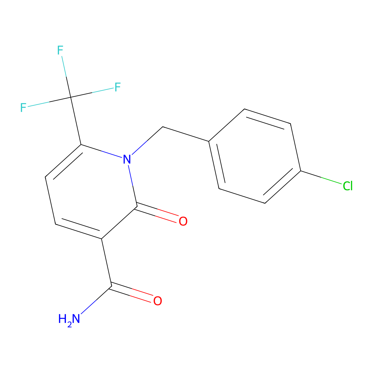 1-(4-Chlorobenzyl)-2-oxo-6-(trifluoromethyl)-1,2-dihydro-3-pyridinecarboxamide molecular structure, CAS 338977-32-5