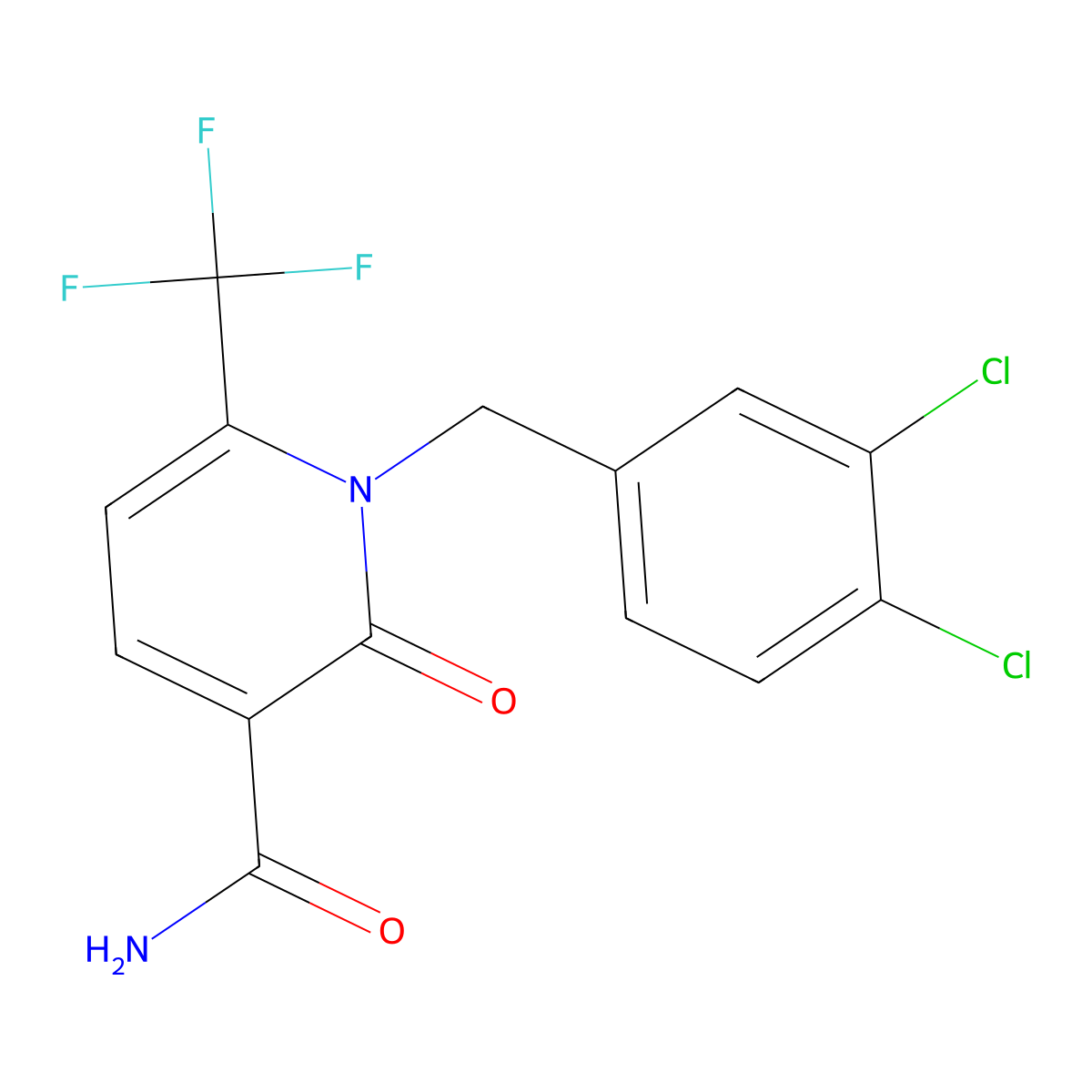 1-(3,4-Dichlorobenzyl)-2-oxo-6-(trifluoromethyl)-1,2-dihydro-3-pyridinecarboxamide molecular structure, CAS 338977-33-6