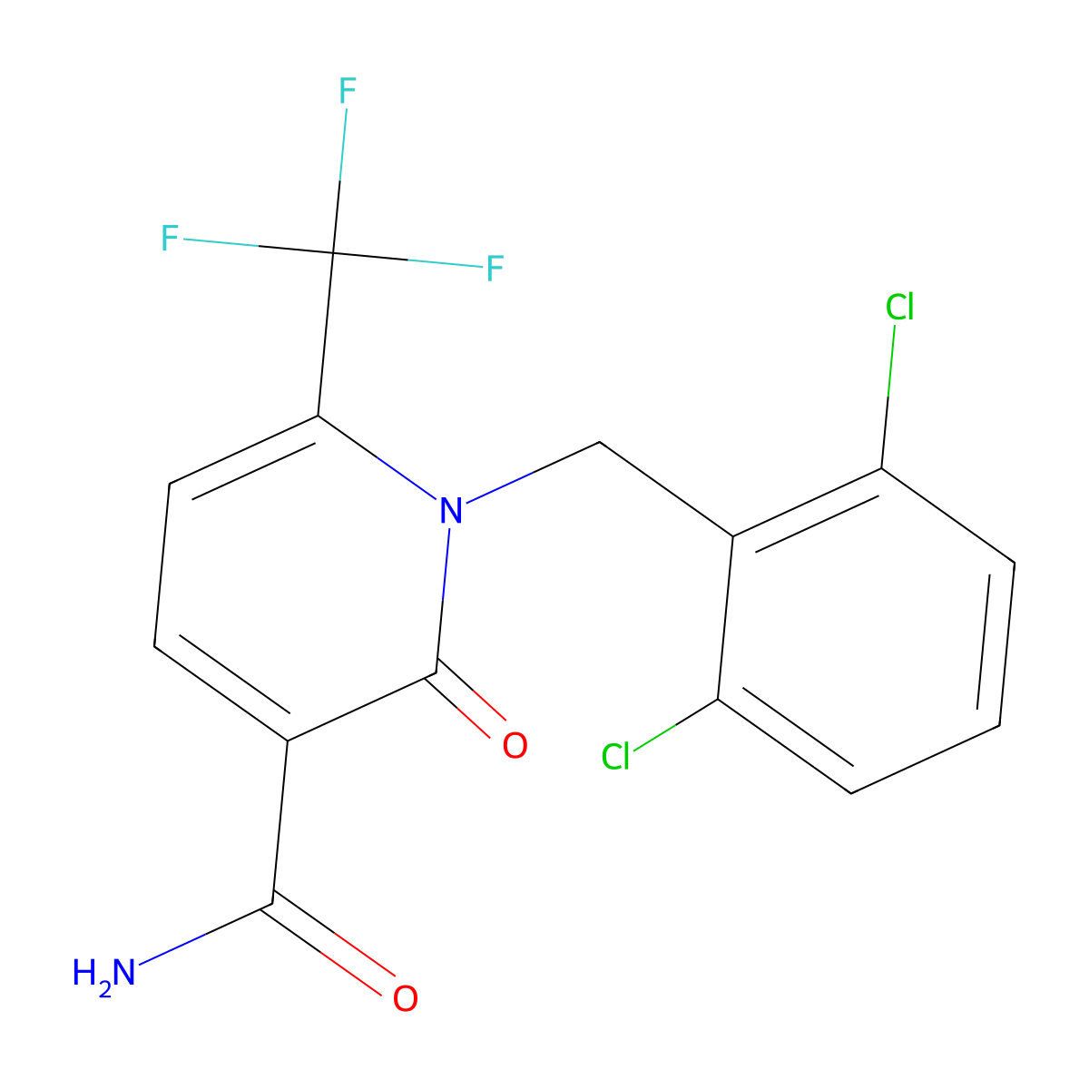 1-(2,6-Dichlorobenzyl)-2-oxo-6-(trifluoromethyl)-1,2-dihydro-3-pyridinecarboxamide molecular structure, CAS 338977-34-7