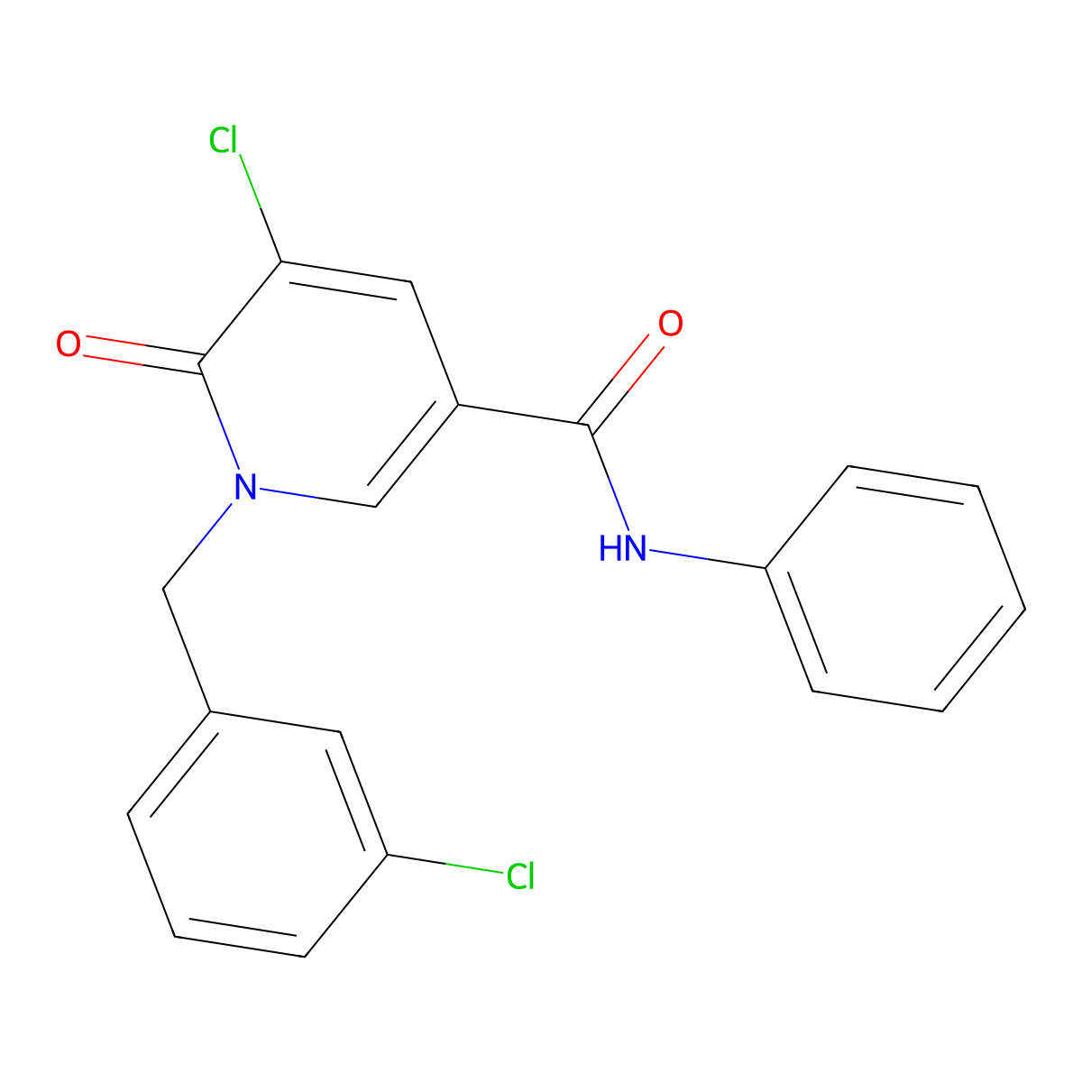 5-chloro-1-[(3-chlorophenyl)methyl]-6-oxo-N-phenylpyridine-3-carboxamide molecular structure, CAS 338977-38-1