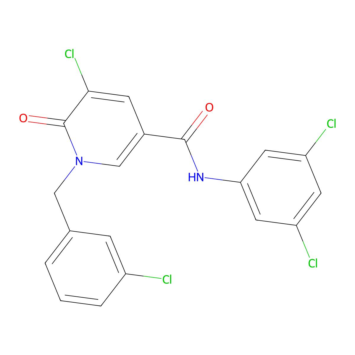 5-chloro-1-(3-chlorobenzyl)-N-(3,5-dichlorophenyl)-6-oxo-1,6-dihydro-3-pyridinecarboxamide molecular structure, CAS 338977-41-6