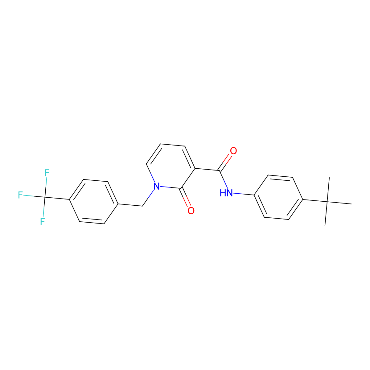N-[4-(tert-butyl)phenyl]-2-oxo-1-[4-(trifluoromethyl)benzyl]-1,2-dihydro-3-pyridinecarboxamide molecular structure, CAS 338977-42-7