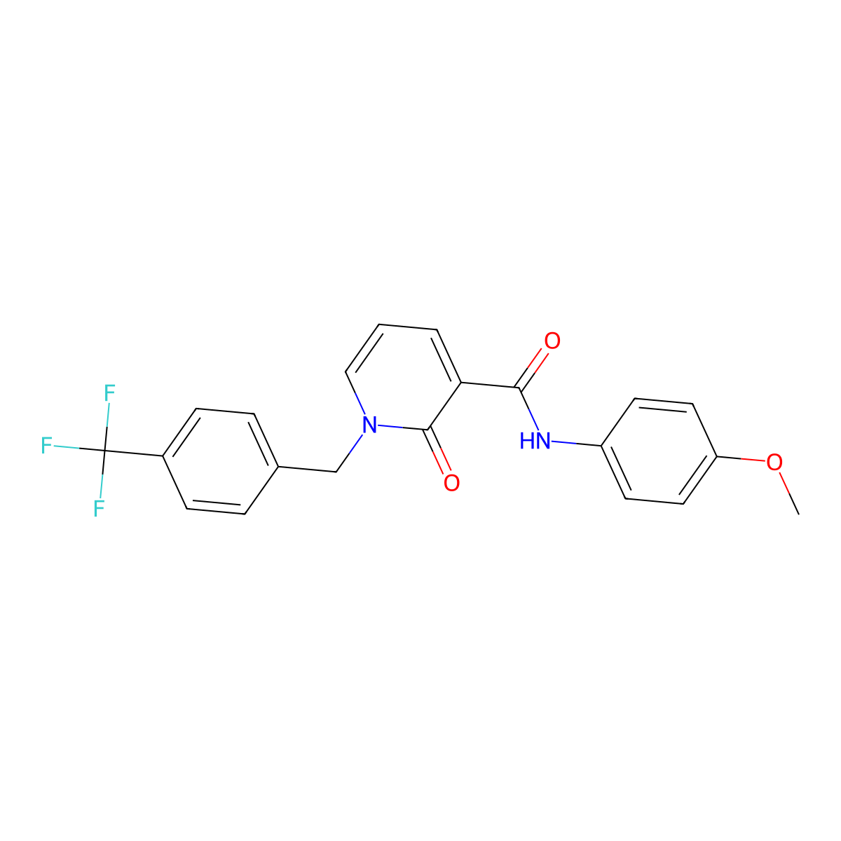N-(4-Methoxyphenyl)-2-oxo-1-(4-(trifluoromethyl)benzyl)-1,2-dihydro-3-pyridinecarboxamide molecular structure, CAS 338977-43-8