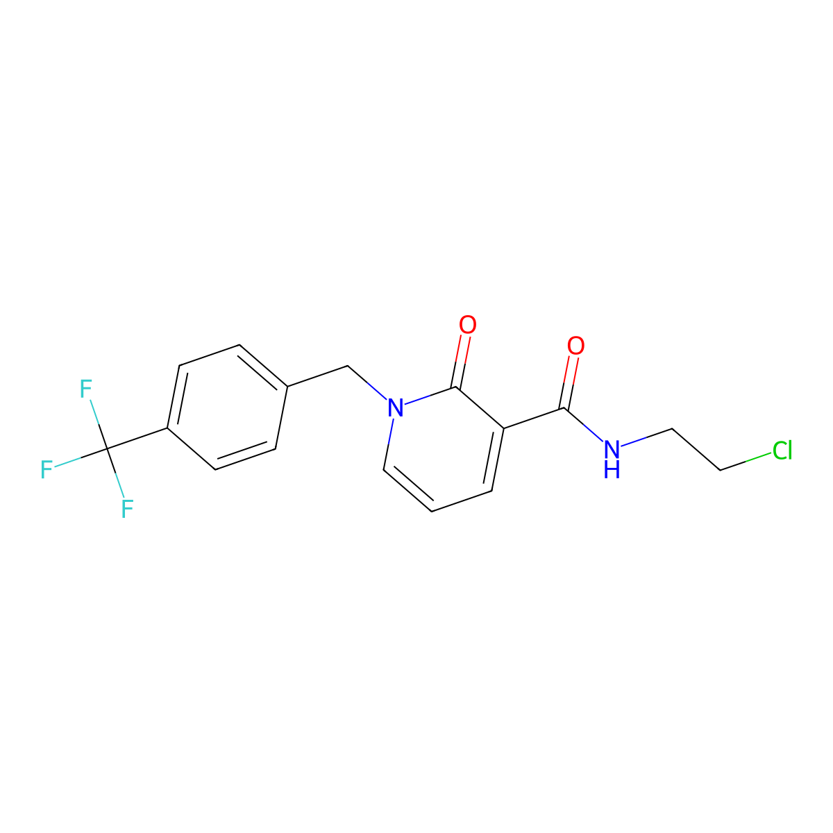 N-(2-chloroethyl)-2-oxo-1-[[4-(trifluoromethyl)phenyl]methyl]pyridine-3-carboxamide molecular structure, CAS 338977-44-9