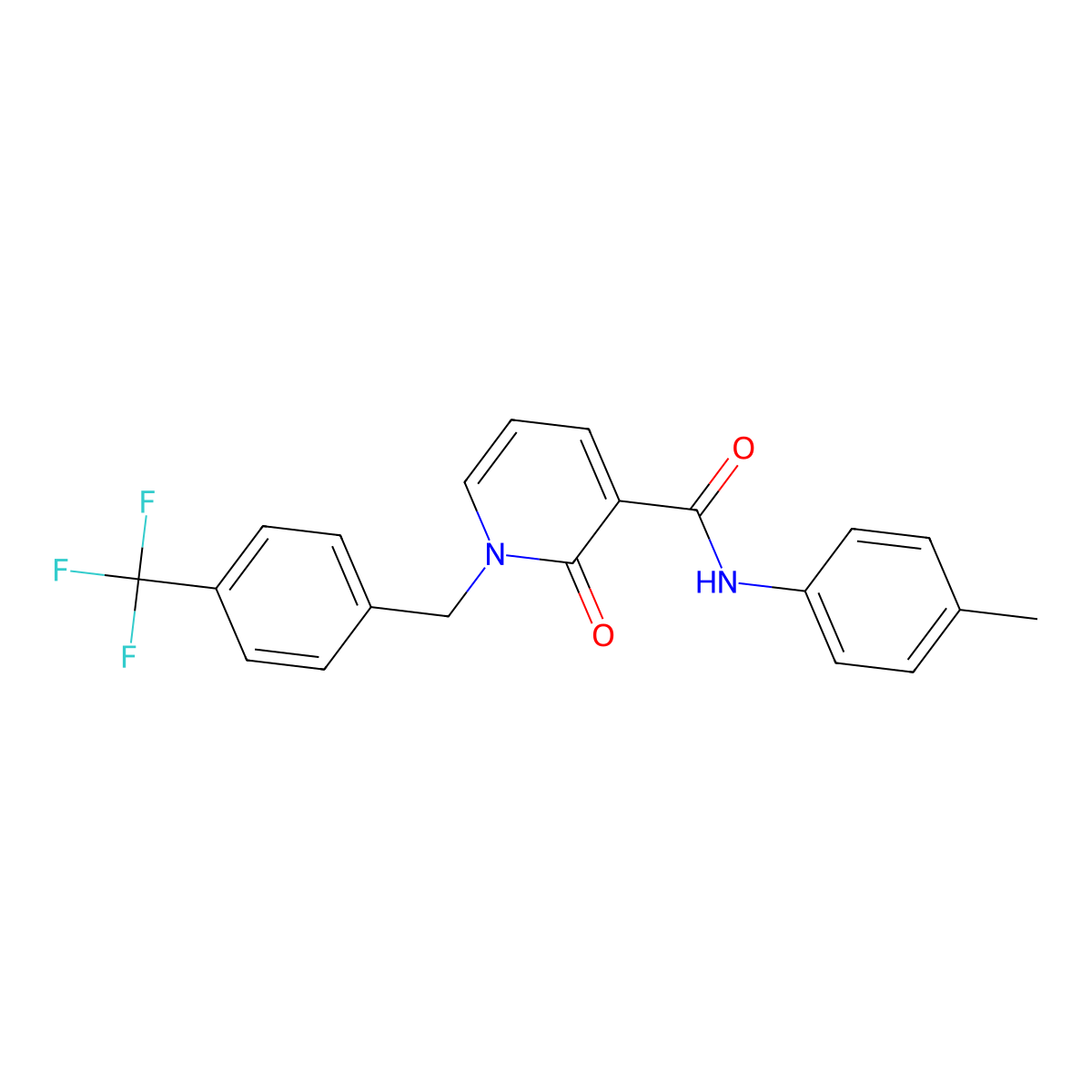 N-(4-methylphenyl)-2-oxo-1-{[4-(trifluoromethyl)phenyl]methyl}-1,2-dihydropyridine-3-carboxamide molecular structure, CAS 338977-47-2