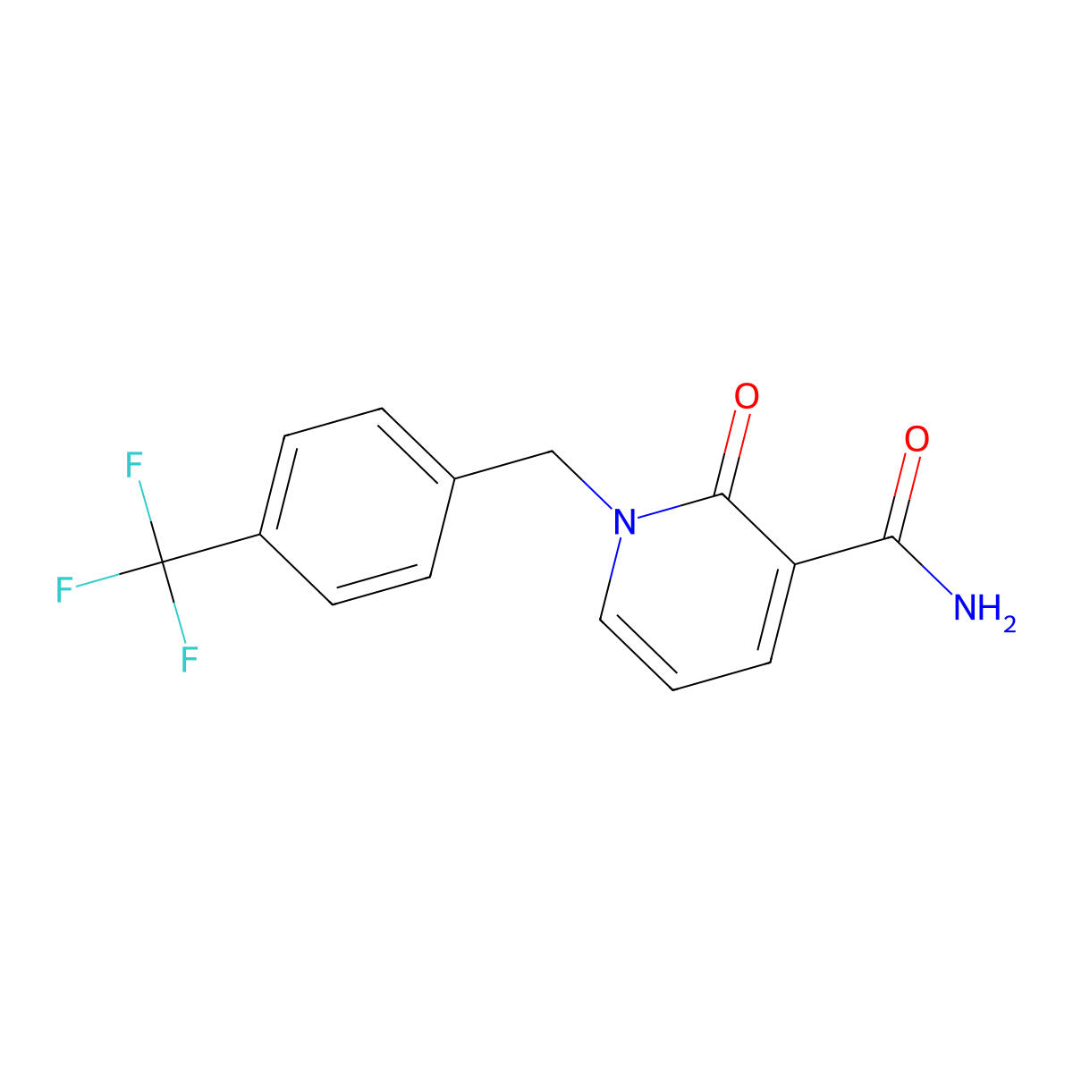 2-Oxo-1-[4-(trifluoromethyl)benzyl]-1,2-dihydro-3-pyridinecarboxamide molecular structure, CAS 338977-48-3