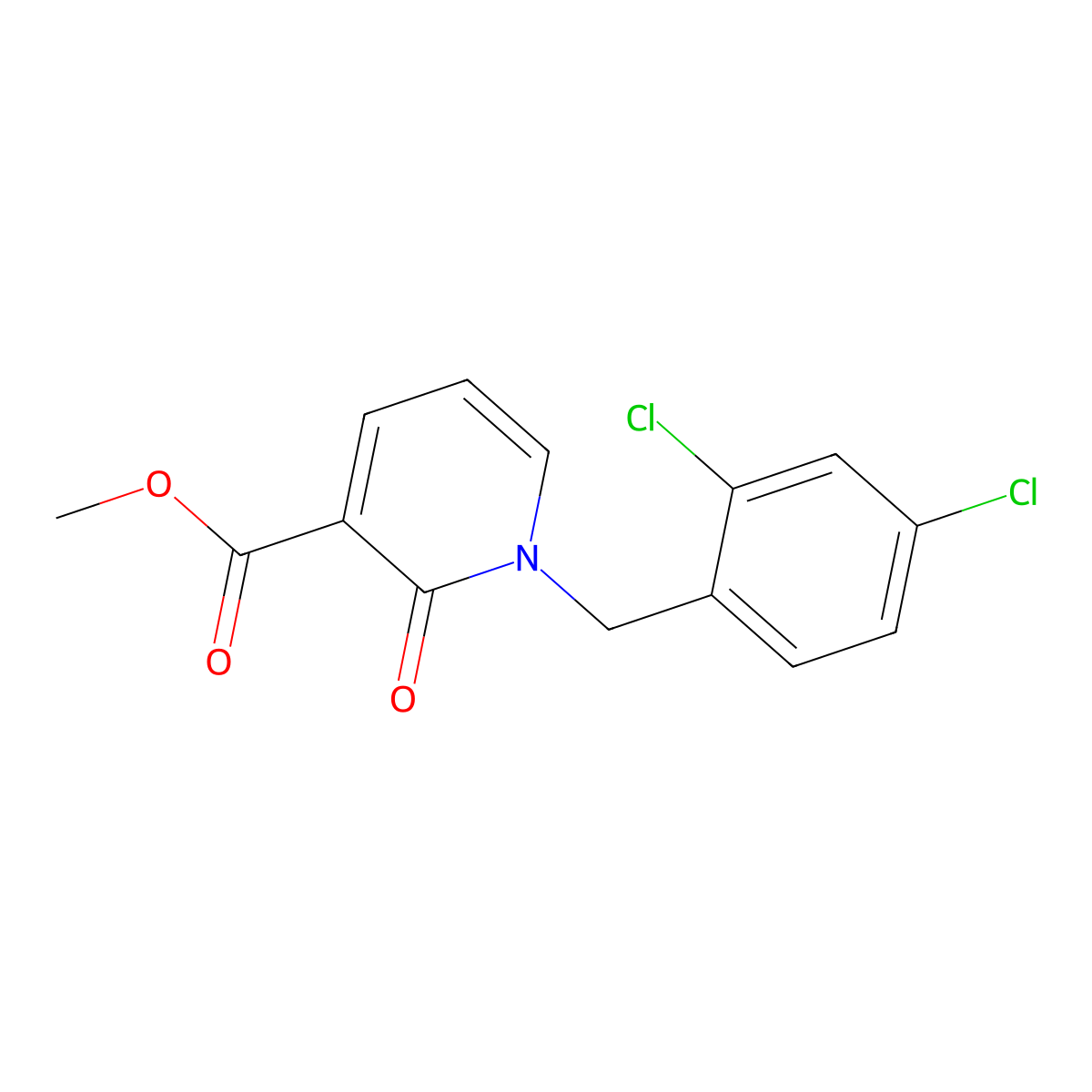 Methyl 1-(2,4-dichlorobenzyl)-2-oxo-1,2-dihydro-3-pyridinecarboxylate molecular structure, CAS 338977-50-7