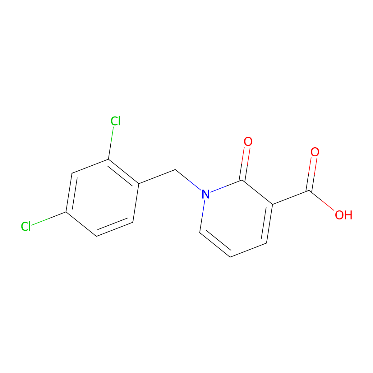 1-(2,4-Dichlorobenzyl)-2-Oxo-1,2-Dihydro-3-Pyridinecarboxylic Acid molecular structure, CAS 338977-51-8