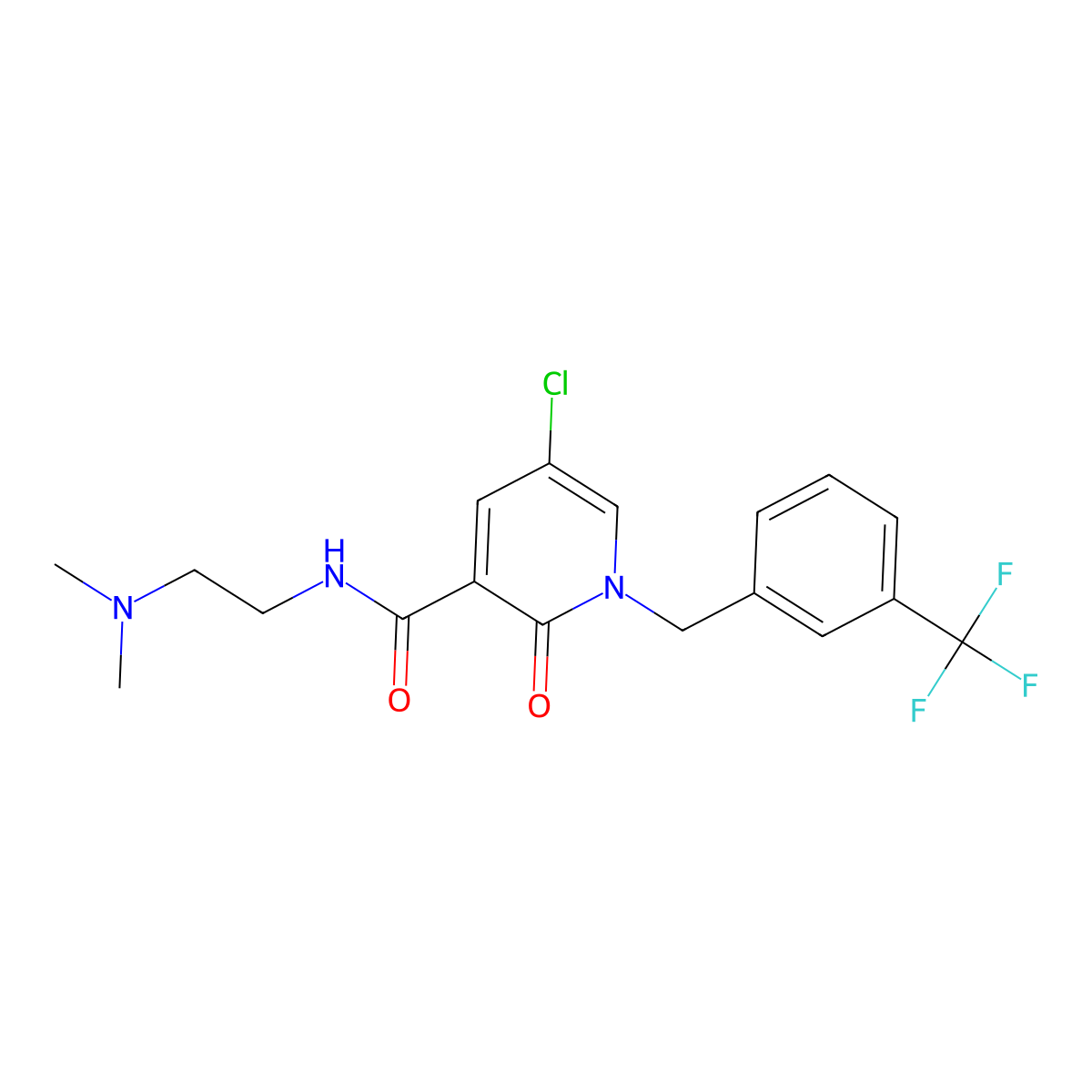 5-chloro-N-[2-(dimethylamino)ethyl]-2-oxo-1-[3-(trifluoromethyl)benzyl]-1,2-dihydro-3-pyridinecarboxamide molecular structure, CAS 338977-54-1