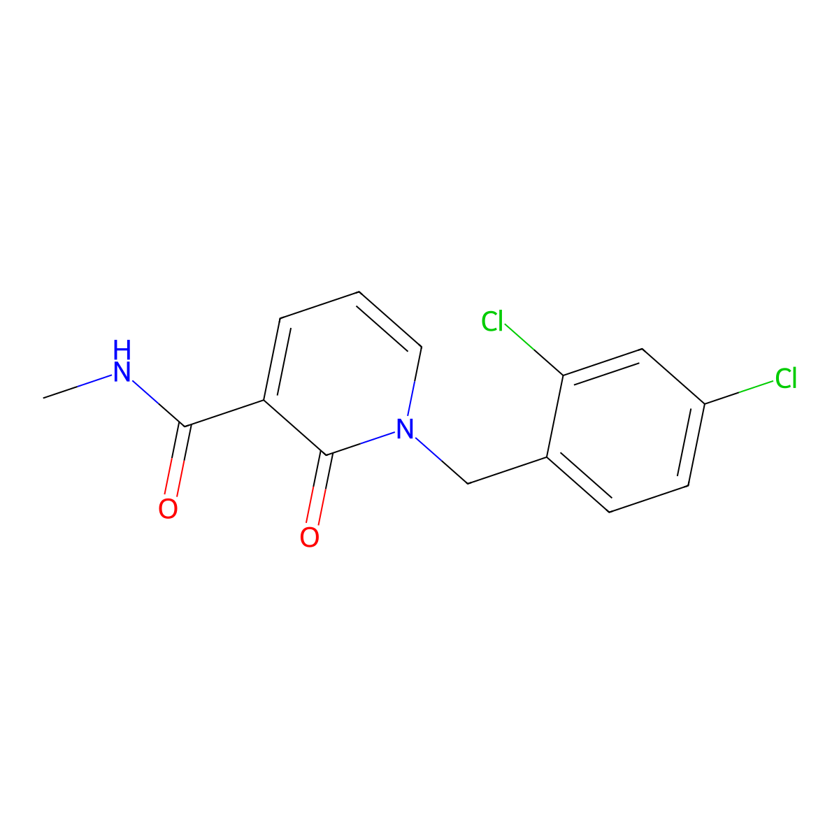1-(2,4-dichlorobenzyl)-N-methyl-2-oxo-1,2-dihydro-3-pyridinecarboxamide molecular structure, CAS 338977-56-3