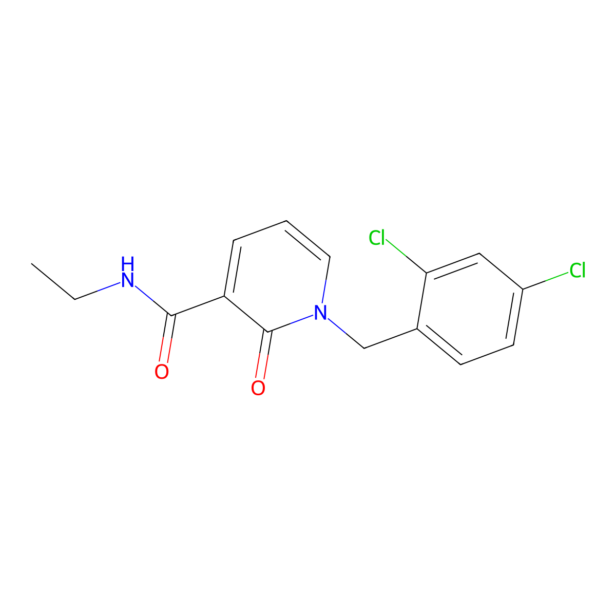 1-(2,4-dichlorobenzyl)-N-ethyl-2-oxo-1,2-dihydro-3-pyridinecarboxamide molecular structure, CAS 338977-58-5
