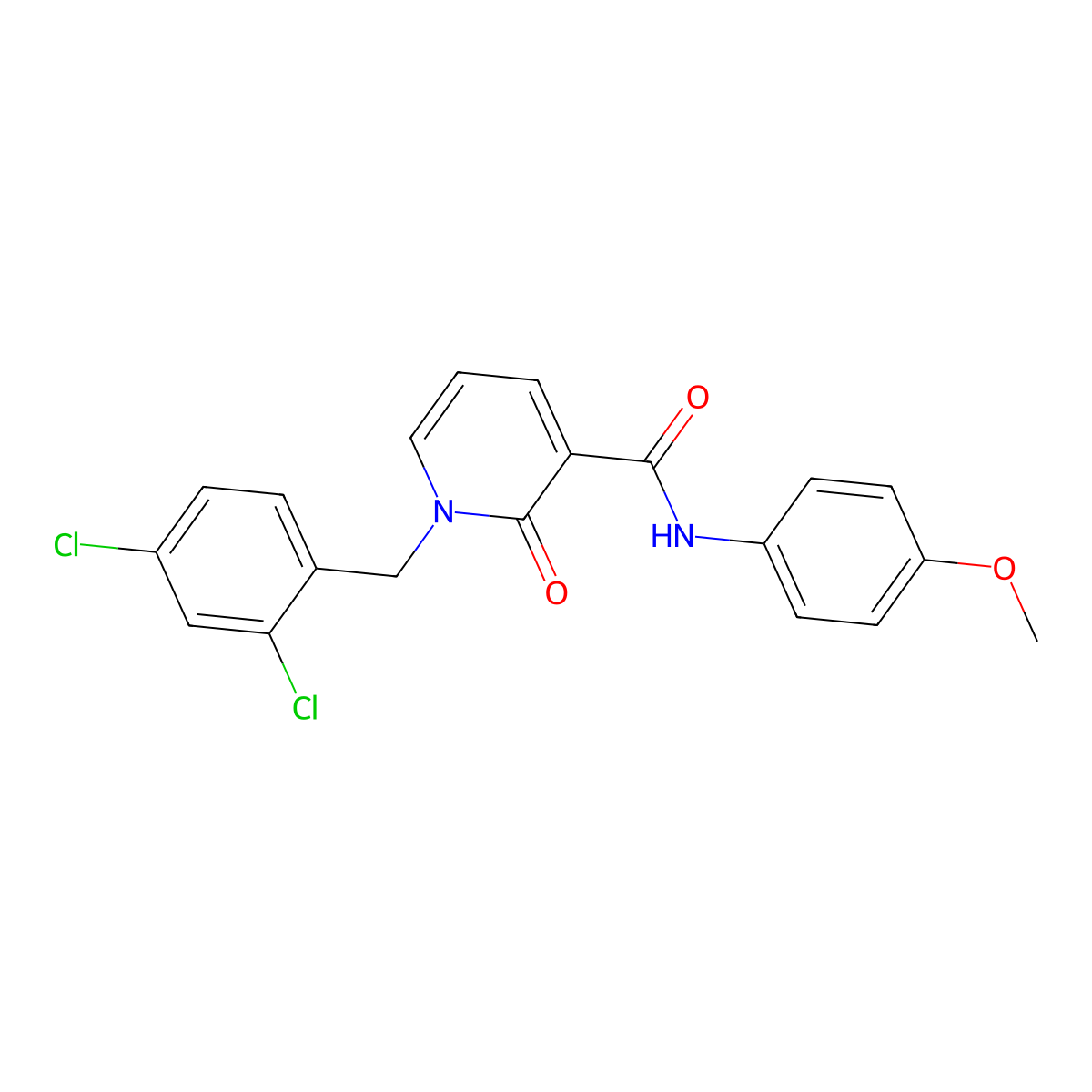 1-[(2,4-dichlorophenyl)methyl]-N-(4-methoxyphenyl)-2-oxopyridine-3-carboxamide molecular structure, CAS 338977-60-9