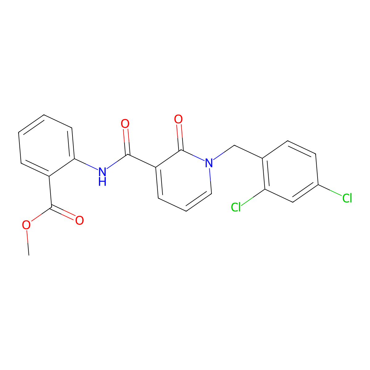 Methyl 2-({[1-(2,4-dichlorobenzyl)-2-oxo-1,2-dihydro-3-pyridinyl]carbonyl}amino)benzenecarboxylate molecular structure, CAS 338977-61-0
