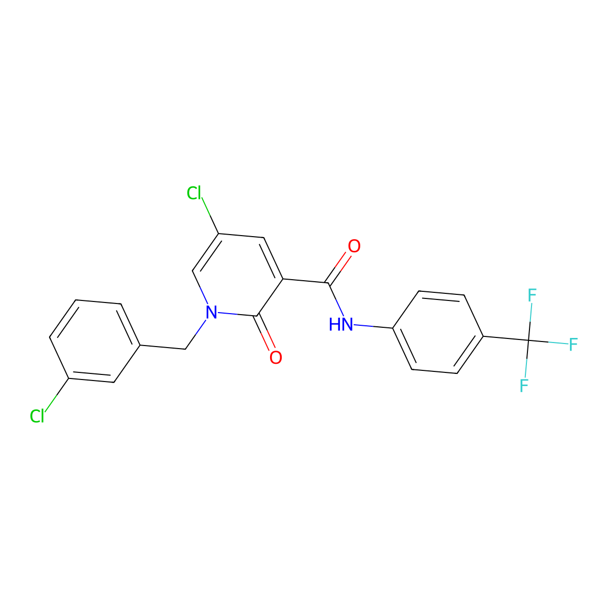 5-chloro-1-[(3-chlorophenyl)methyl]-2-oxo-N-[4-(trifluoromethyl)phenyl]pyridine-3-carboxamide molecular structure, CAS 338977-63-2