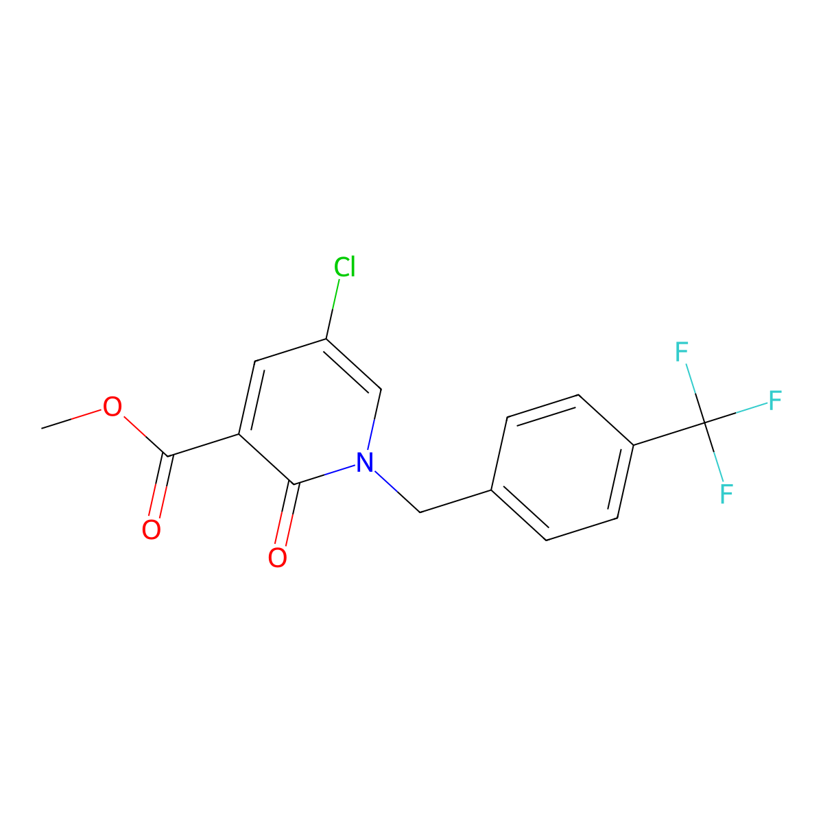 Methyl 5-chloro-2-oxo-1-[[4-(trifluoromethyl)phenyl]methyl]pyridine-3-carboxylate molecular structure, CAS 338977-65-4