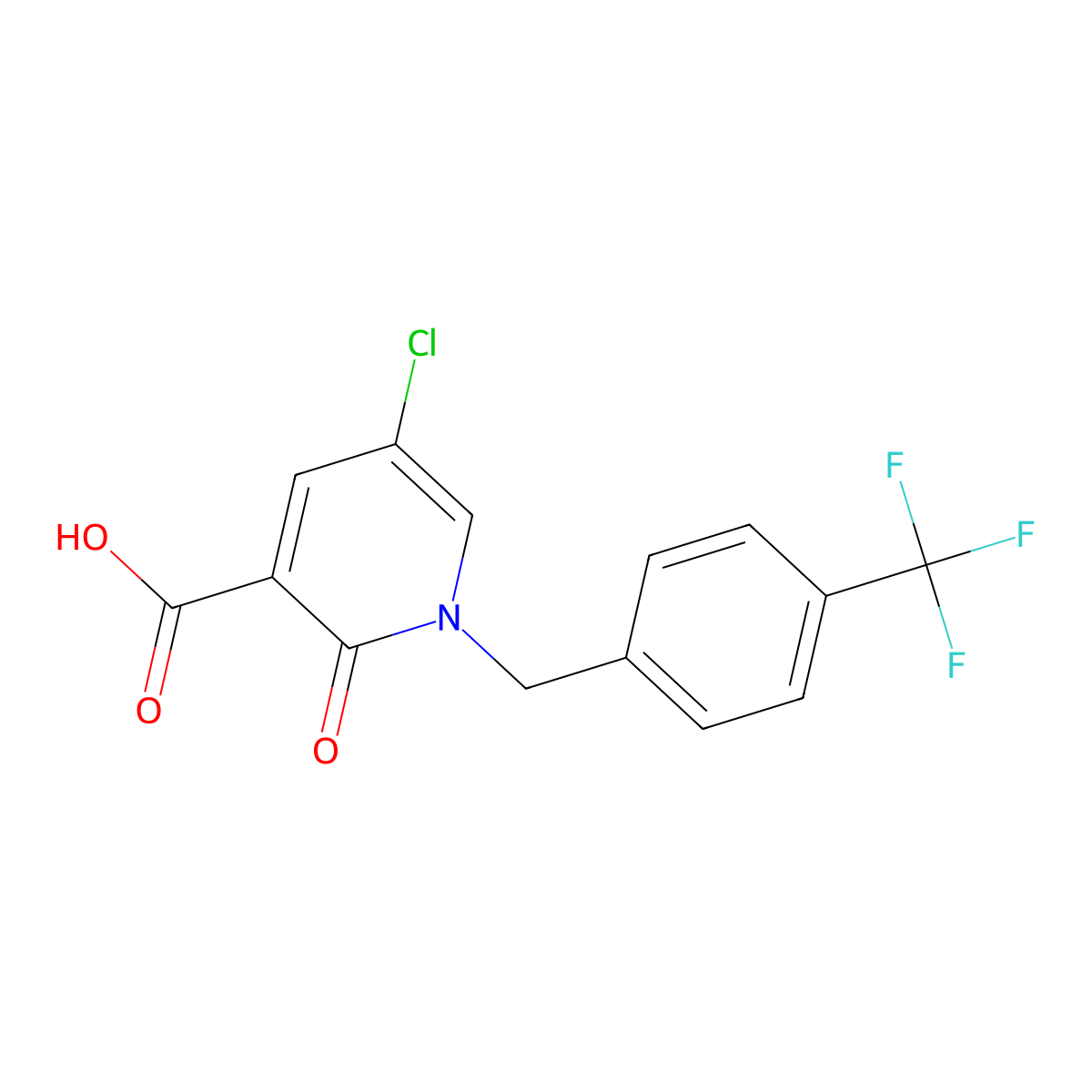 5-Chloro-2-Oxo-1-[4-(Trifluoromethyl)Benzyl]-1,2-Dihydro-3-Pyridinecarboxylic Acid molecular structure, CAS 338977-66-5