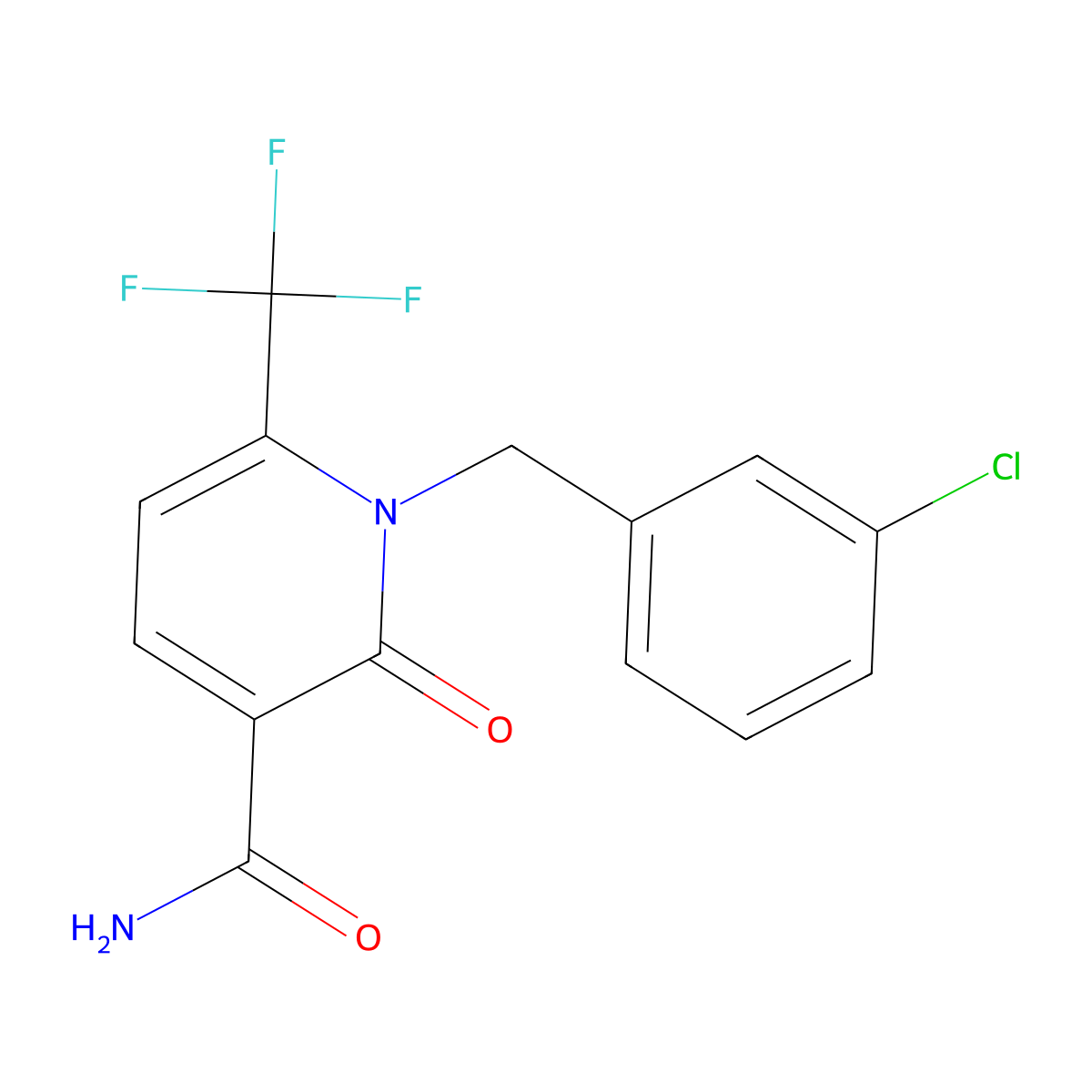 1-(3-Chlorobenzyl)-2-oxo-6-(trifluoromethyl)-1,2-dihydro-3-pyridinecarboxamide molecular structure, CAS 338977-69-8