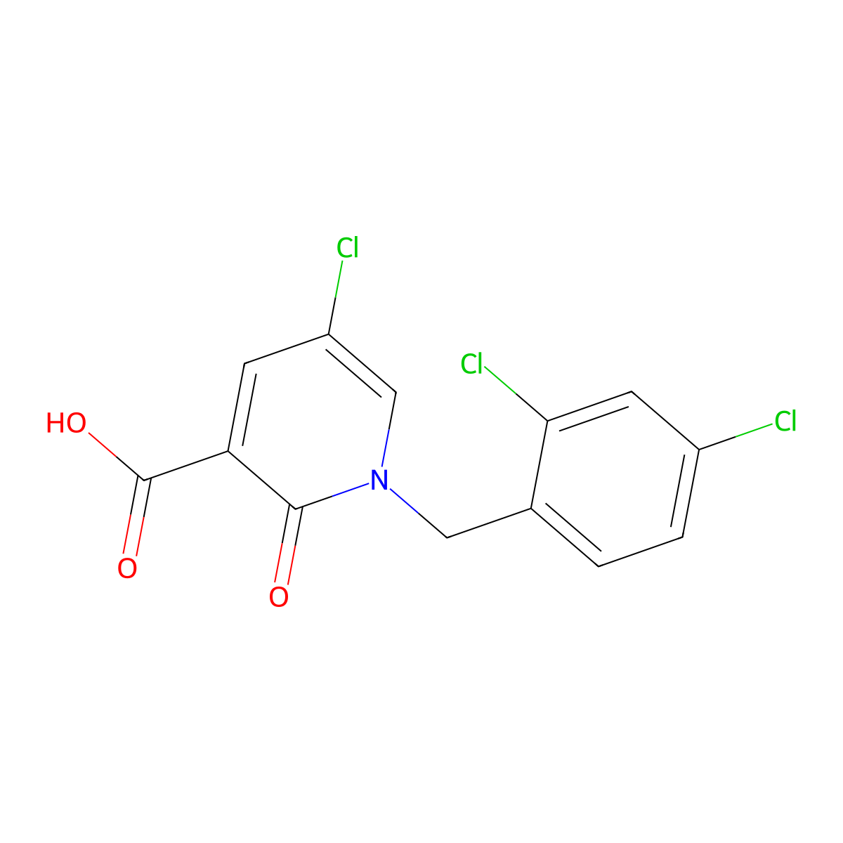 5-Chloro-1-(2,4-dichlorobenzyl)-2-oxo-1,2-dihydro-3-pyridinecarboxylic acid molecular structure, CAS 338977-77-8