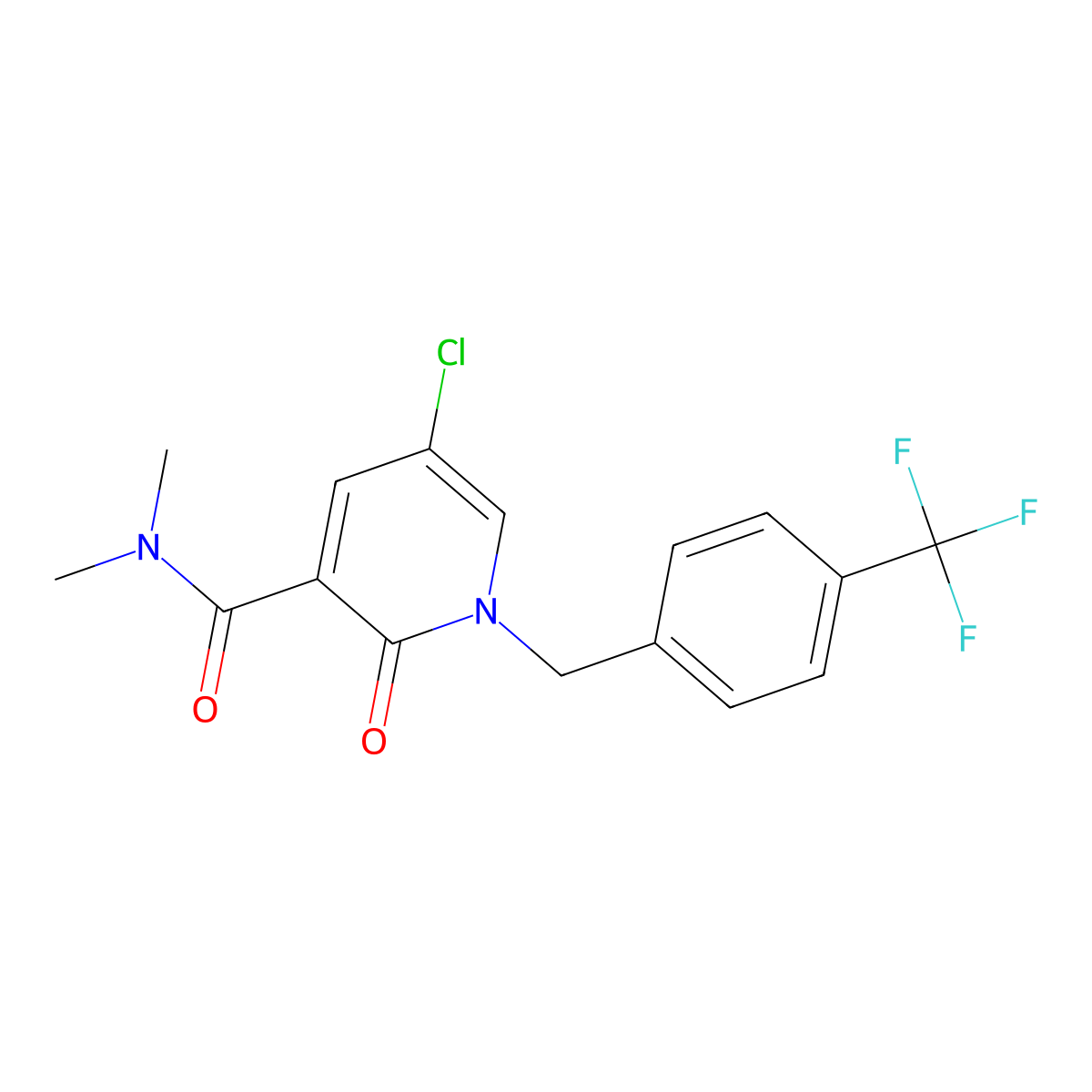 5-Chloro-N,N-dimethyl-2-oxo-1-(4-(trifluoromethyl)benzyl)-1,2-dihydro-3-pyridinecarboxamide molecular structure, CAS 338977-78-9