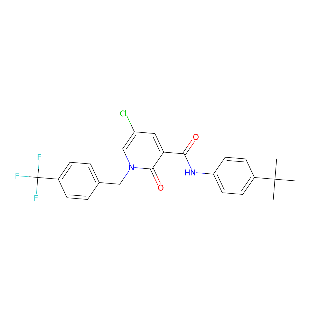 N-[4-(tert-butyl)phenyl]-5-chloro-2-oxo-1-[4-(trifluoromethyl)benzyl]-1,2-dihydro-3-pyridinecarboxamide molecular structure, CAS 338977-81-4