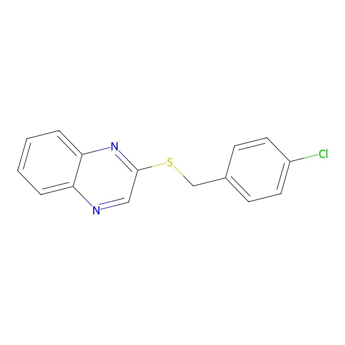 2-[(4-Chlorobenzyl)sulfanyl]quinoxaline molecular structure, CAS 338977-84-7