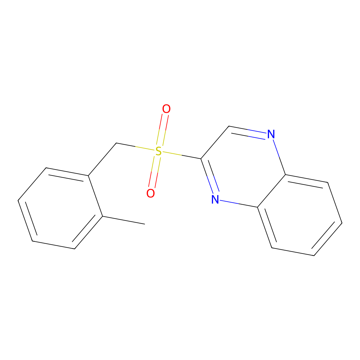 2-[(2-Methylbenzyl)sulfonyl]quinoxaline molecular structure, CAS 338977-87-0