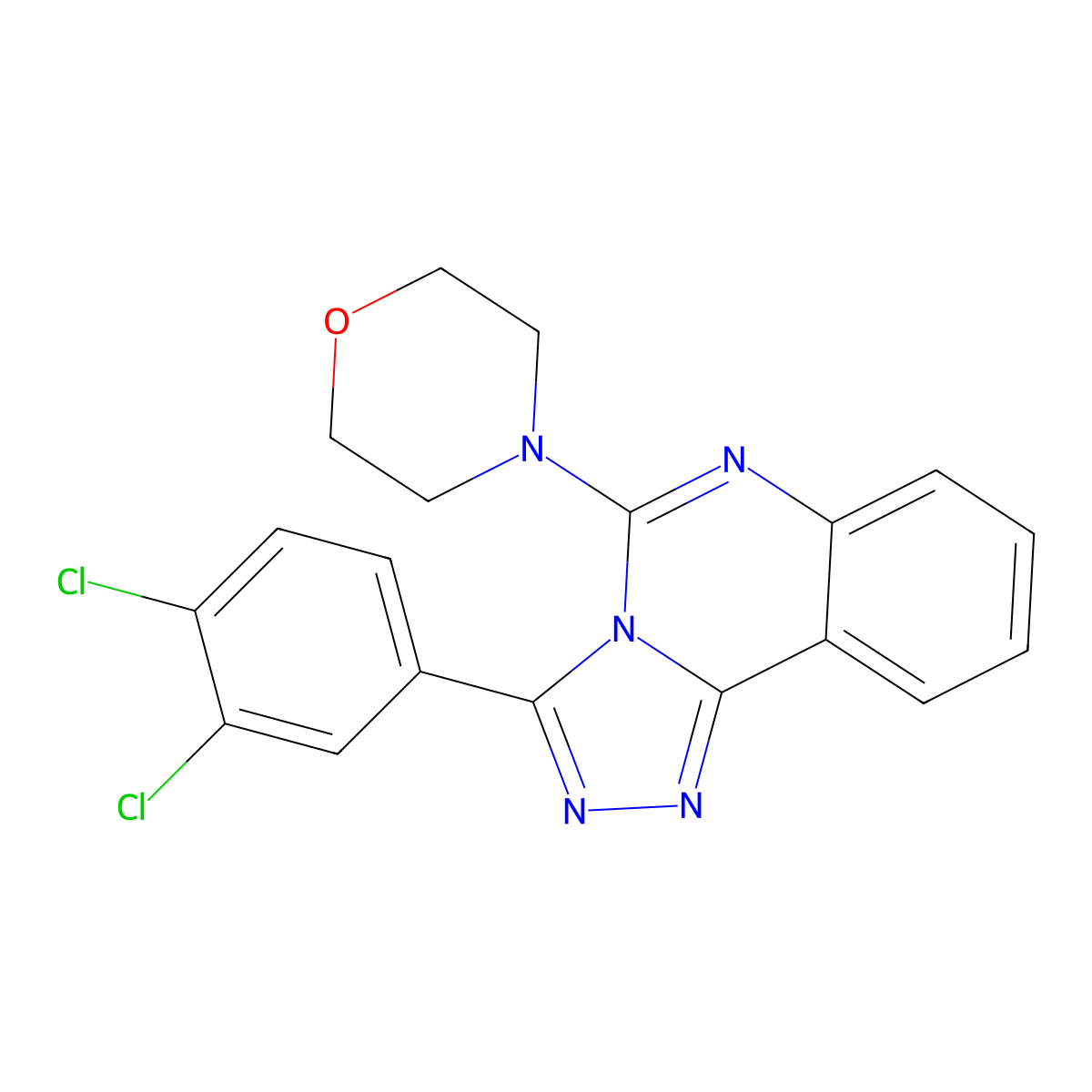 4-[3-(3,4-Dichlorophenyl)-[1,2,4]triazolo[4,3-c]quinazolin-5-yl]morpholine molecular structure, CAS 338977-95-0