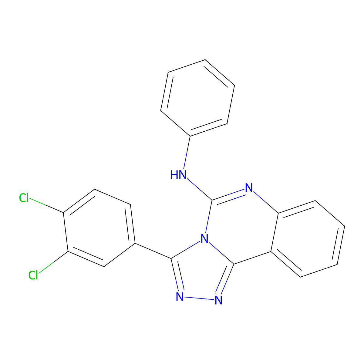 3-(3,4-dichlorophenyl)-N-phenyl-[1,2,4]triazolo[4,3-c]quinazolin-5-amine molecular structure, CAS 338977-98-3