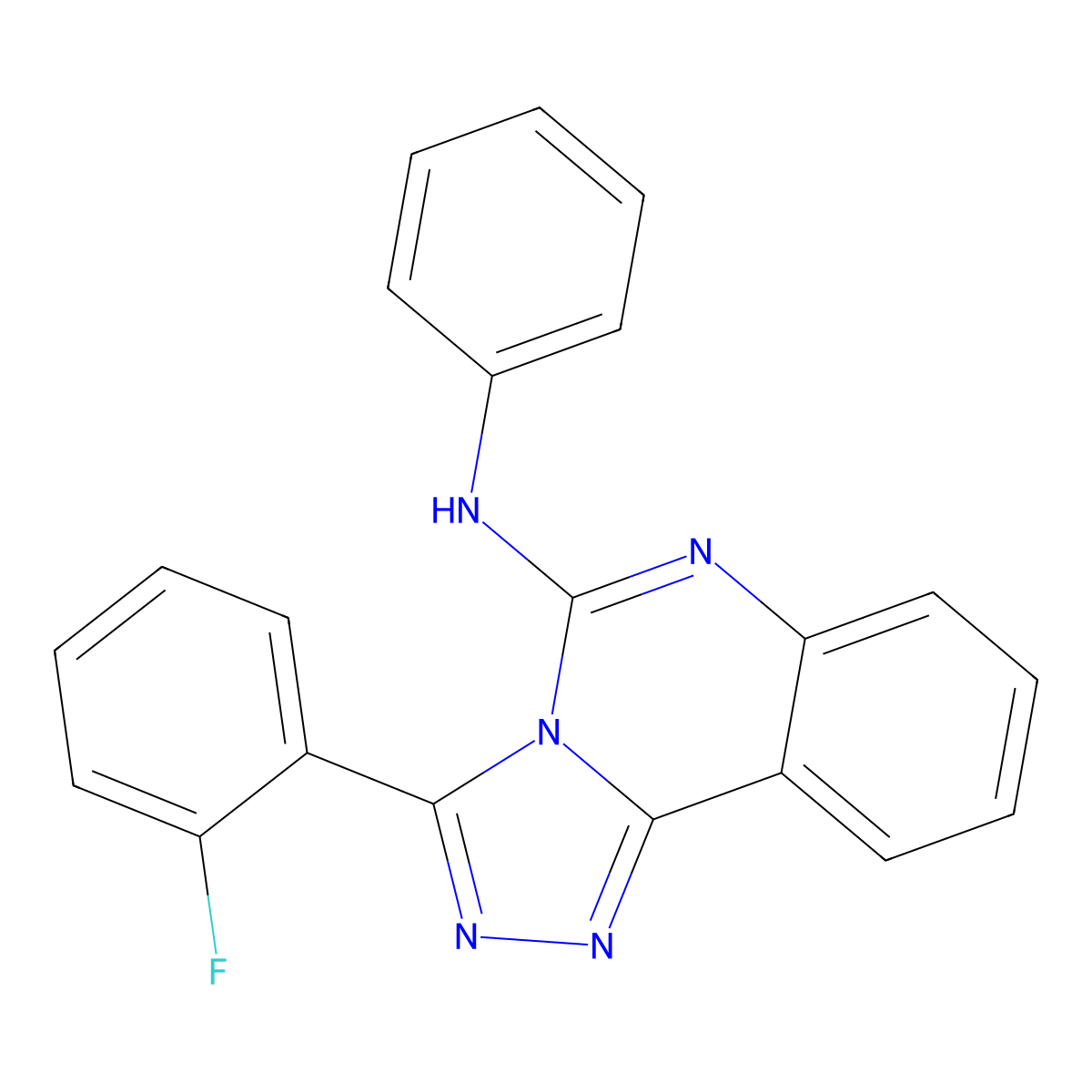 3-(2-fluorophenyl)-N-phenyl[1,2,4]triazolo[4,3-c]quinazolin-5-amine molecular structure, CAS 338977-99-4