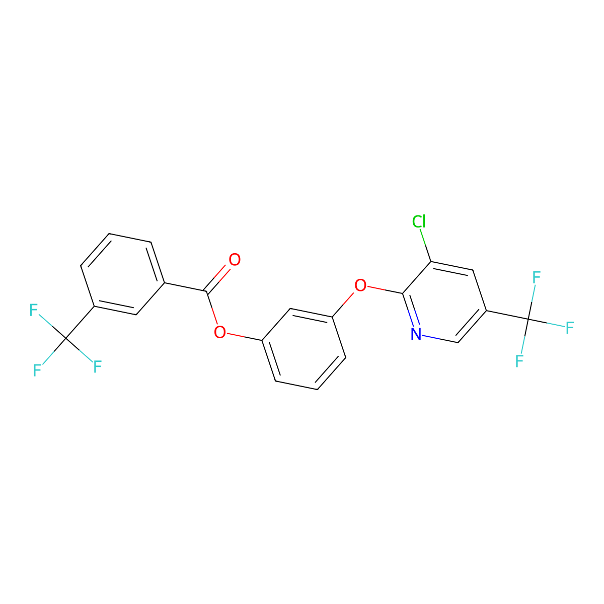 [3-[3-Chloro-5-(trifluoromethyl)pyridin-2-yl]oxyphenyl] 3-(trifluoromethyl)benzoate molecular structure, CAS 338978-06-6