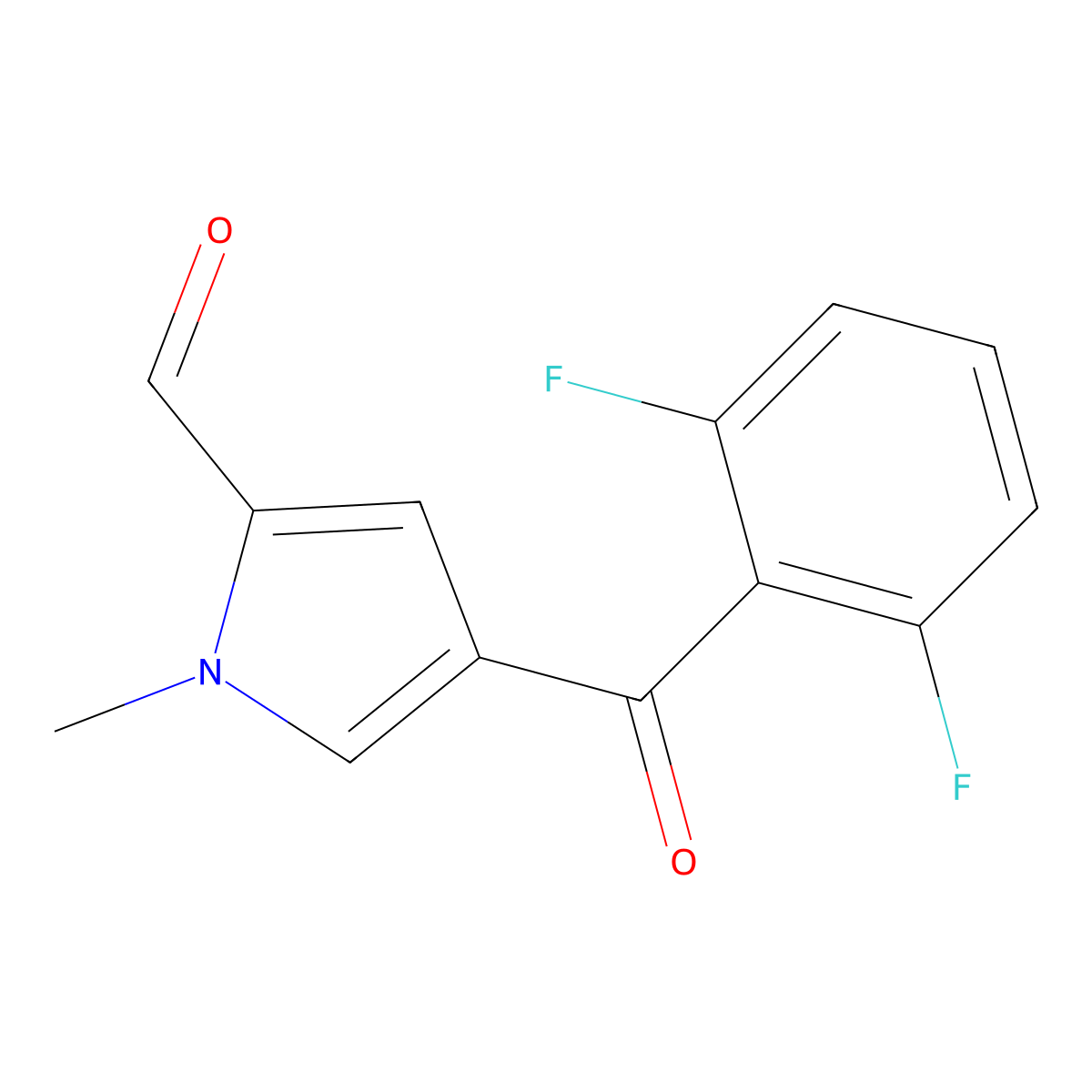4-(2,6-difluorobenzoyl)-1-methyl-1H-pyrrole-2-carbaldehyde molecular structure, CAS 338978-07-7