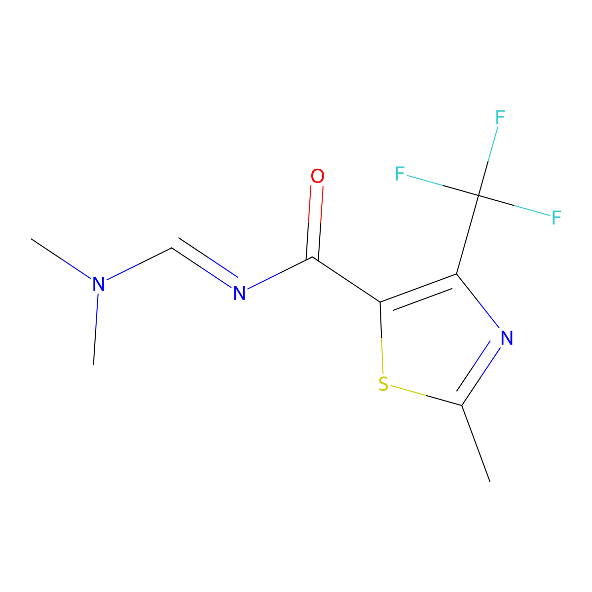 N-[(dimethylamino)methylene]-2-methyl-4-(trifluoromethyl)-1,3-thiazole-5-carboxamide molecular structure, CAS 338978-08-8