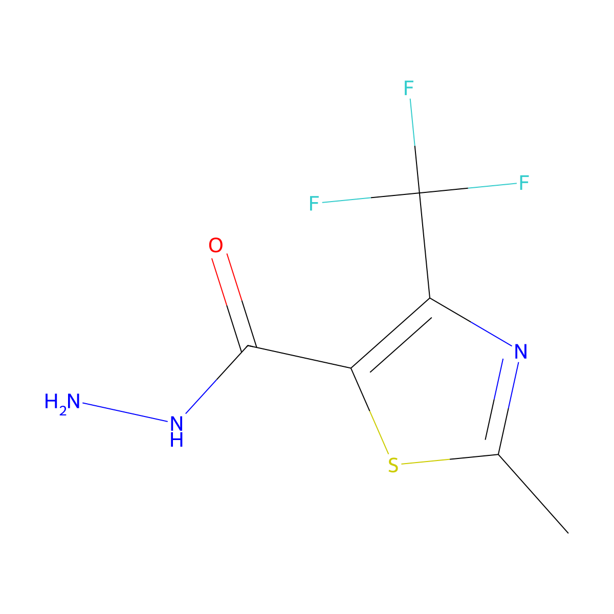 2-Methyl-4-(trifluoromethyl)-1,3-thiazole-5-carbohydrazide molecular structure, CAS 338978-09-9